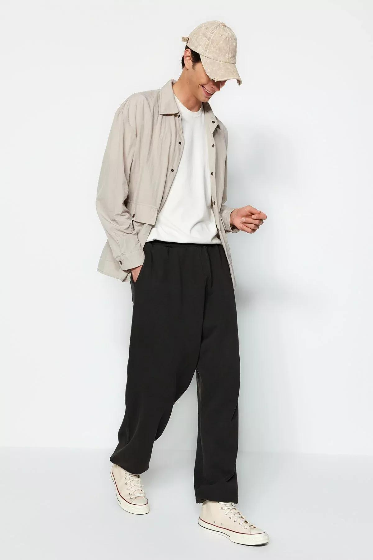 Grey Limited Edition Oversize Cotton Sweatpants, C101_1494, large image number 5