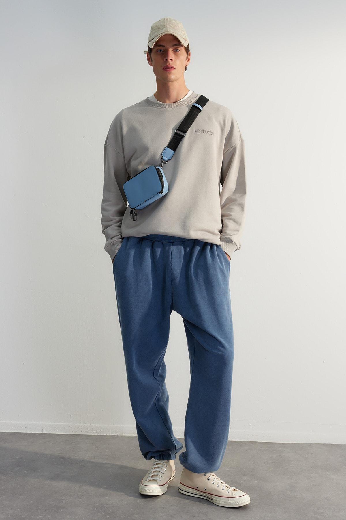 Blue Oversized Limited Edition Sweatpants., , large image number 6