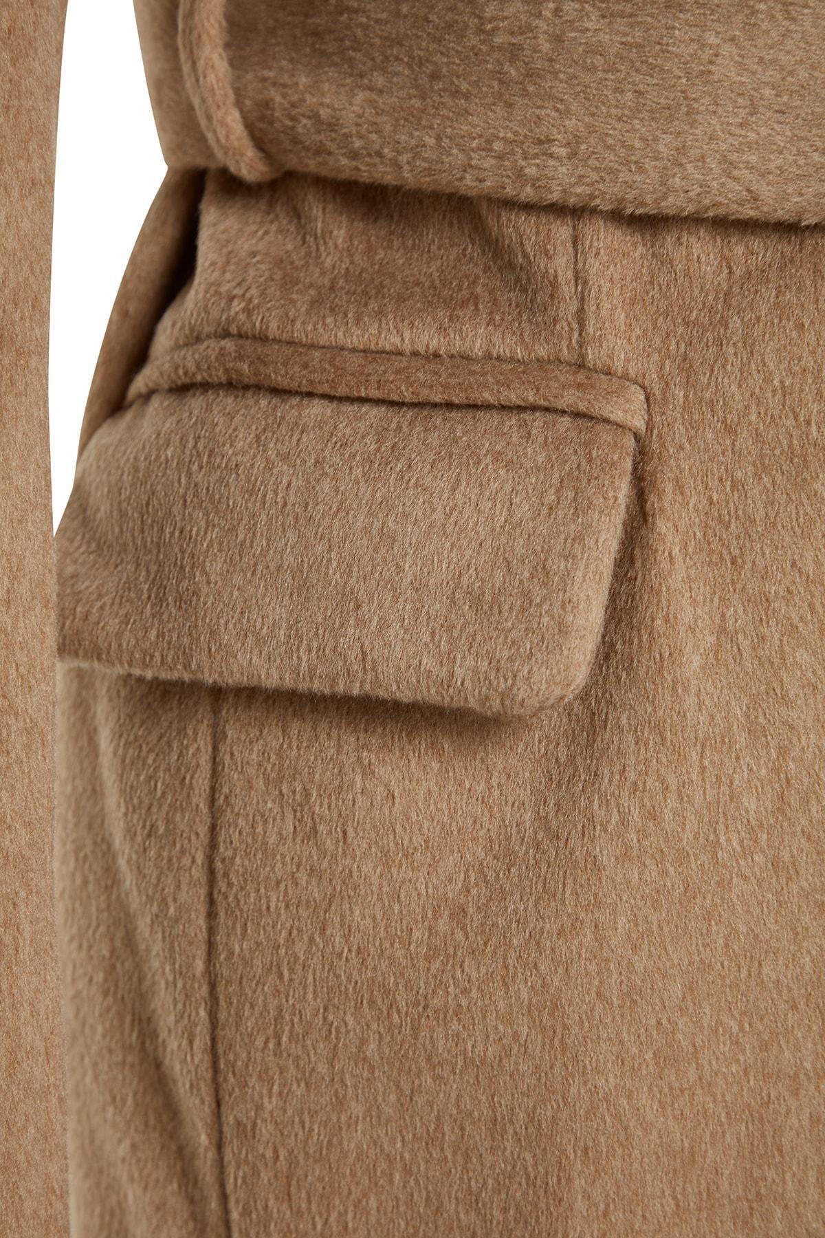 Trendyol - Brown Oversize Wide Cut Long Stitched Coat