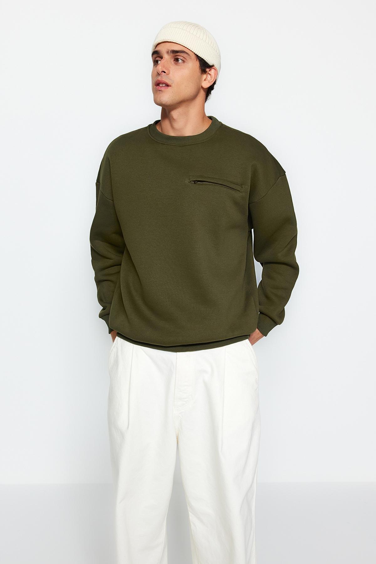 Khaki Limited Edition Oversized Sweatshirt, , large image number 2