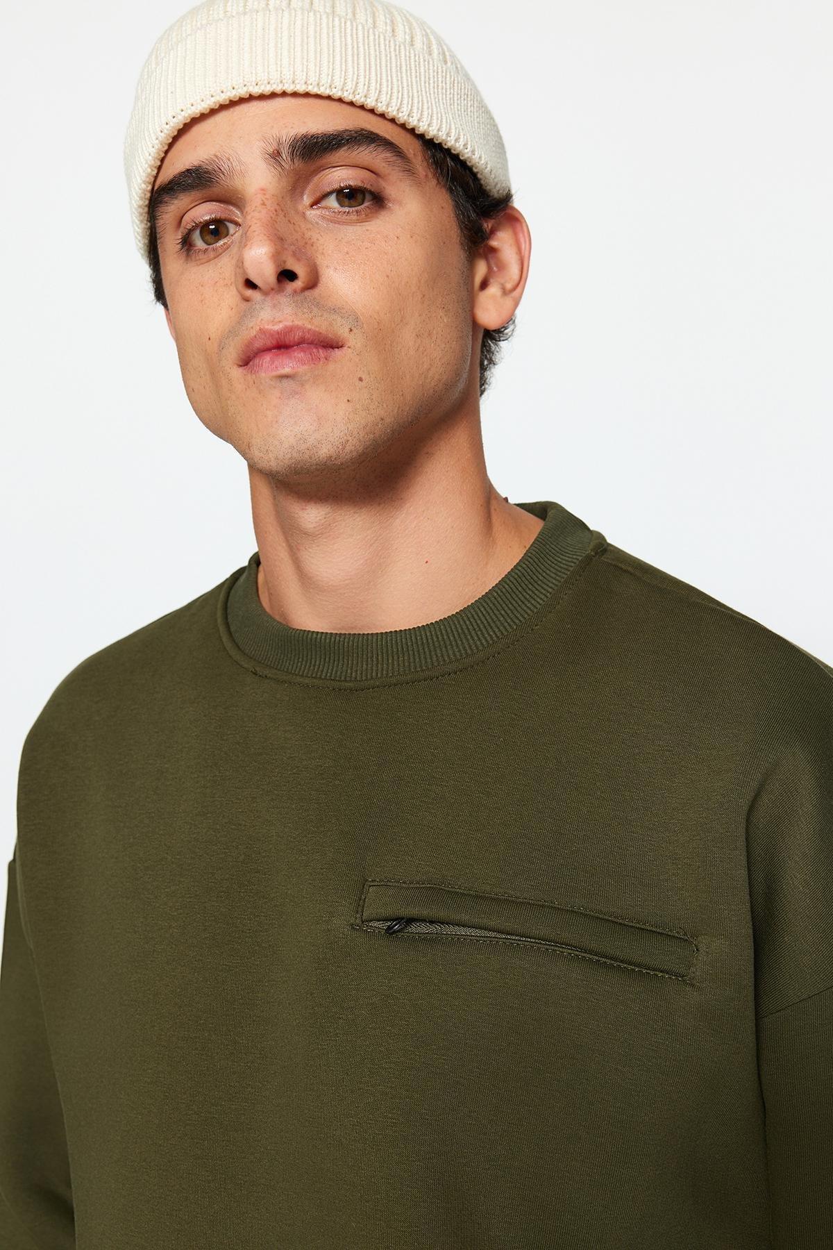 Khaki Limited Edition Oversized Sweatshirt, , large image number 3