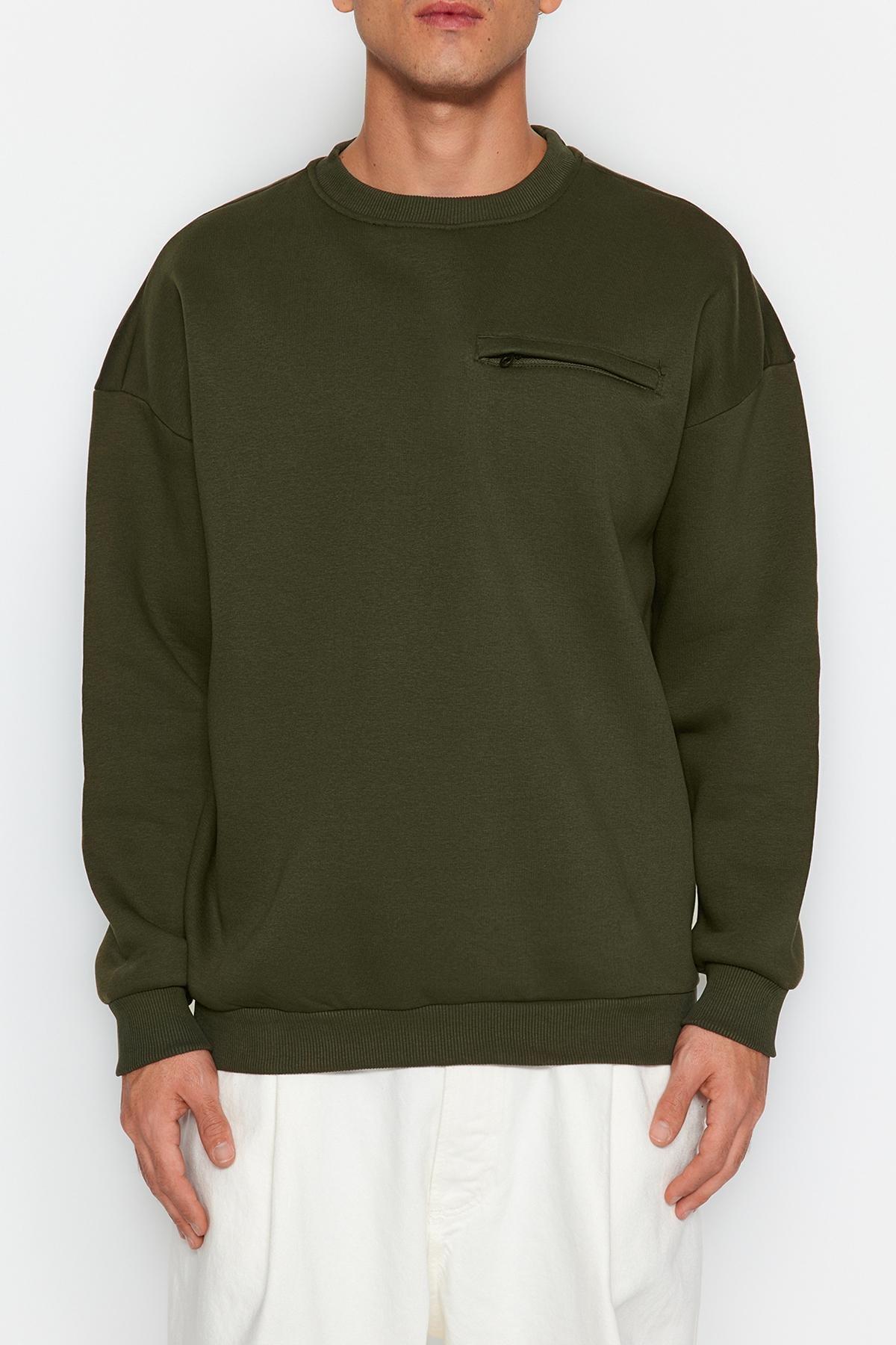 Khaki Limited Edition Oversized Sweatshirt, , large image number 4