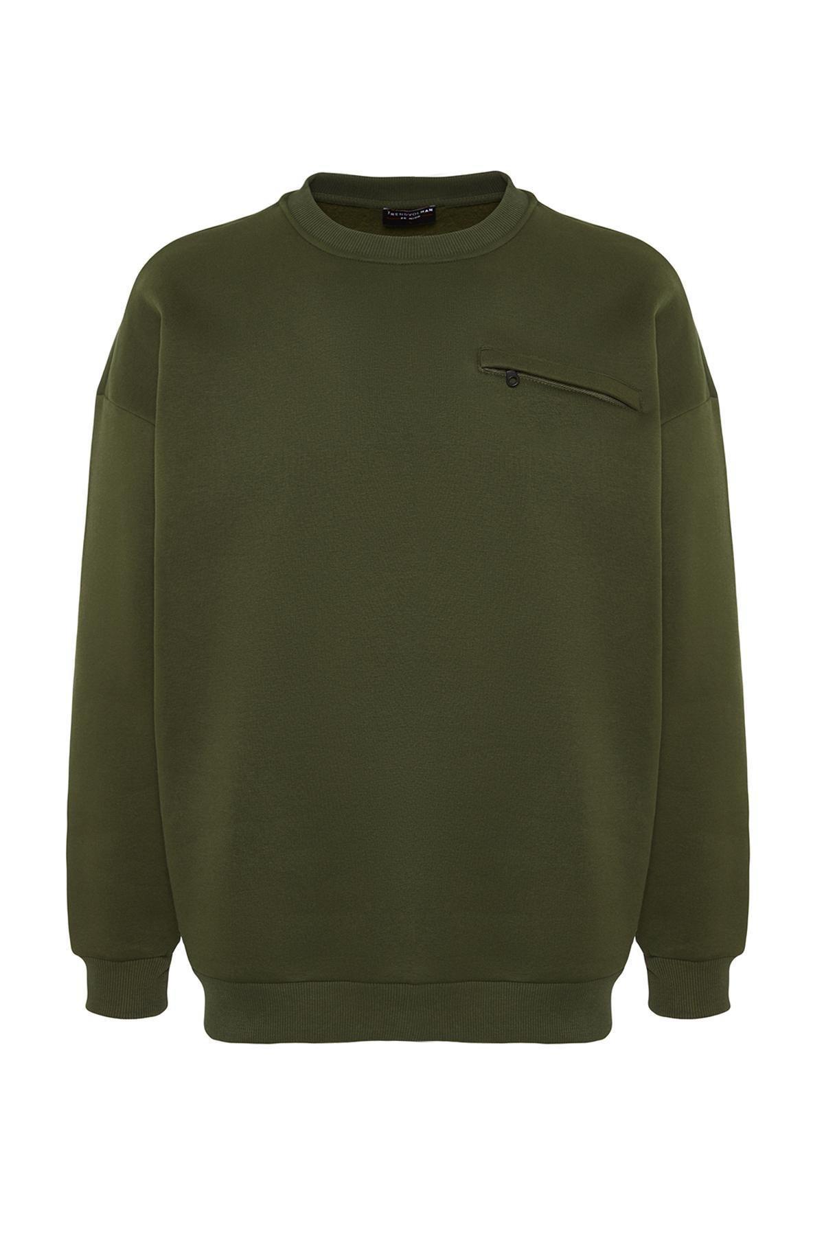 Khaki Limited Edition Oversized Sweatshirt, , large image number 6