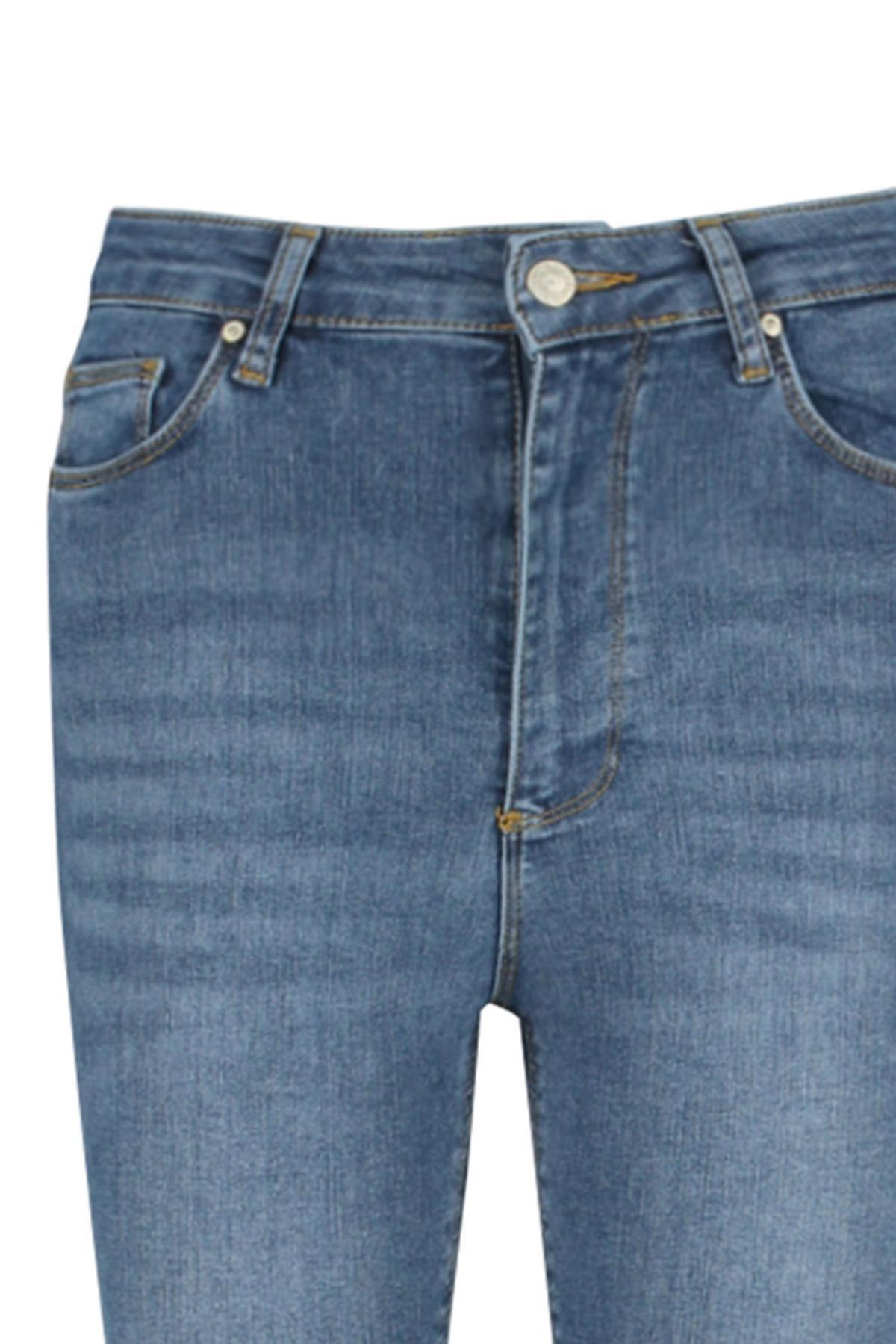 Blue High Waist Skinny Jeans, , large image number 7
