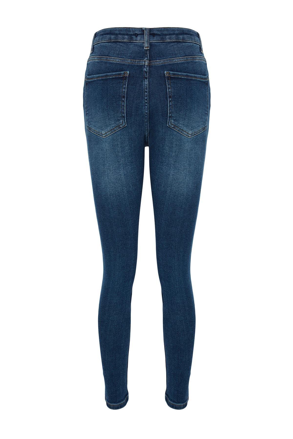 Trendyol - Blue High Waist Skinny Jeans