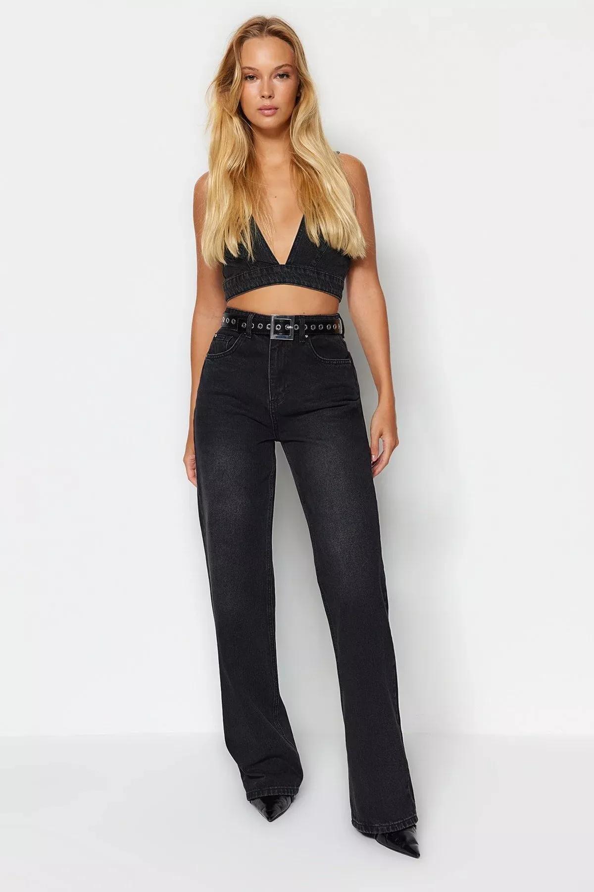 Navy High Waist Wide Leg, BLACK, large image number 2