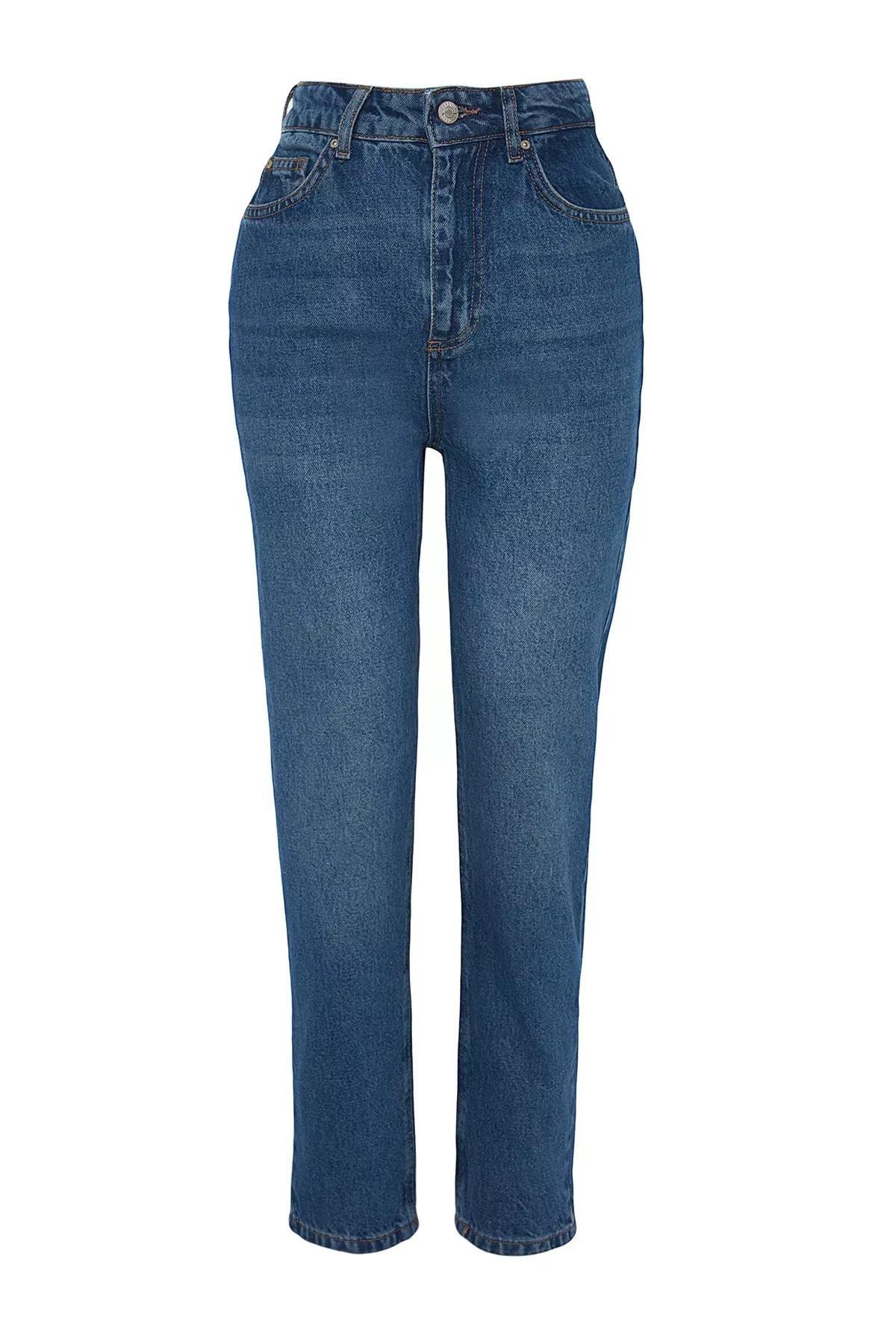 Blue Mom Jeans, DARK BLUE, large image number 6