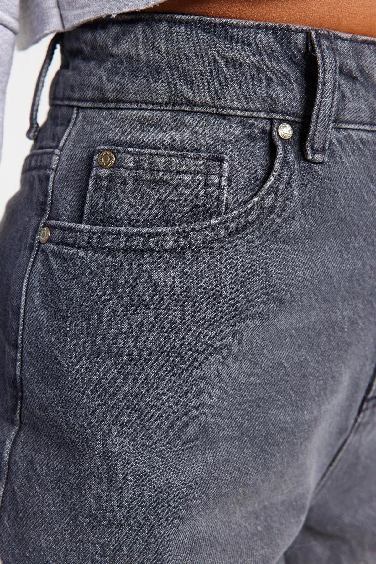 Grey Mom Jeans, , large image number 4