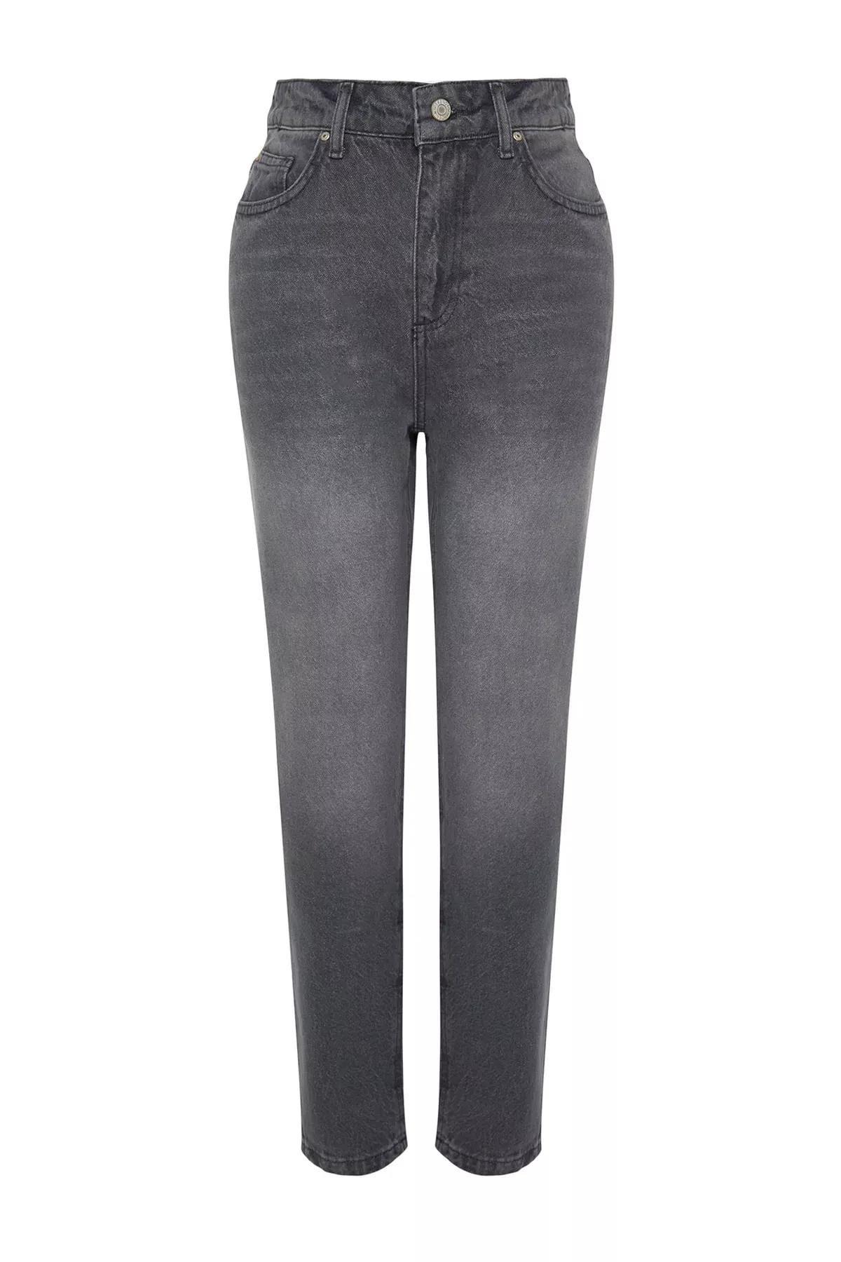 Grey Mom Jeans, , large image number 5