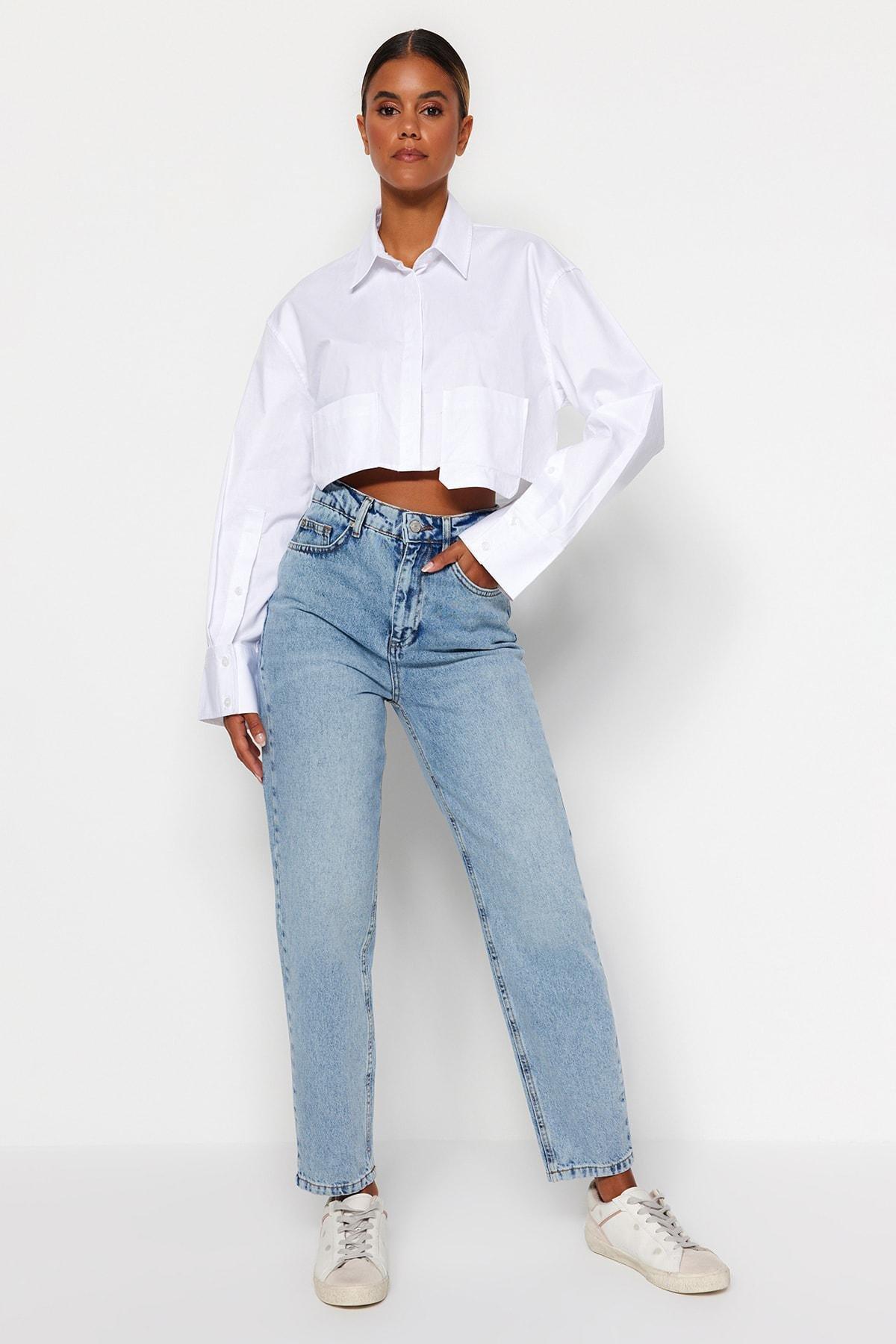 Blue Mom Jeans, , large image number 0