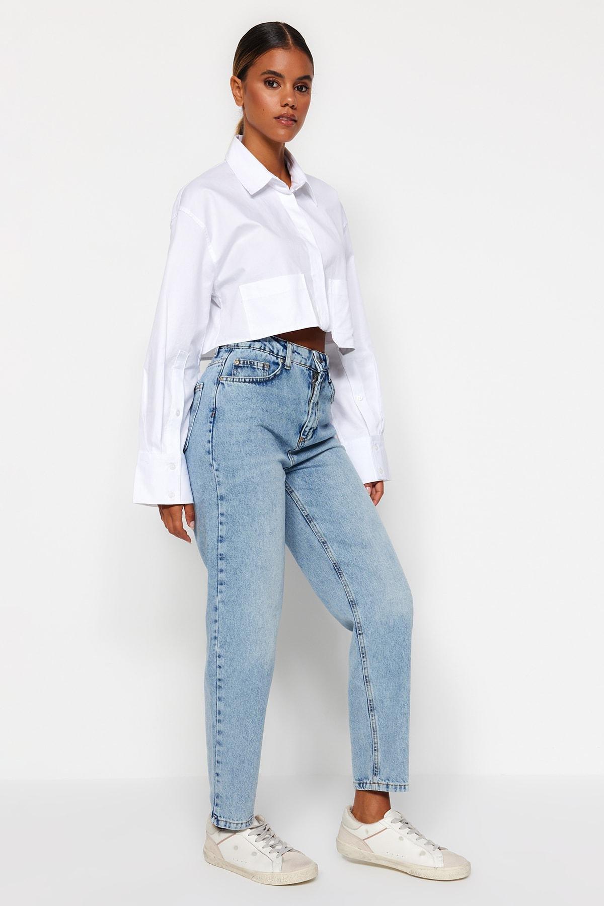 Blue Mom Jeans, , large image number 1