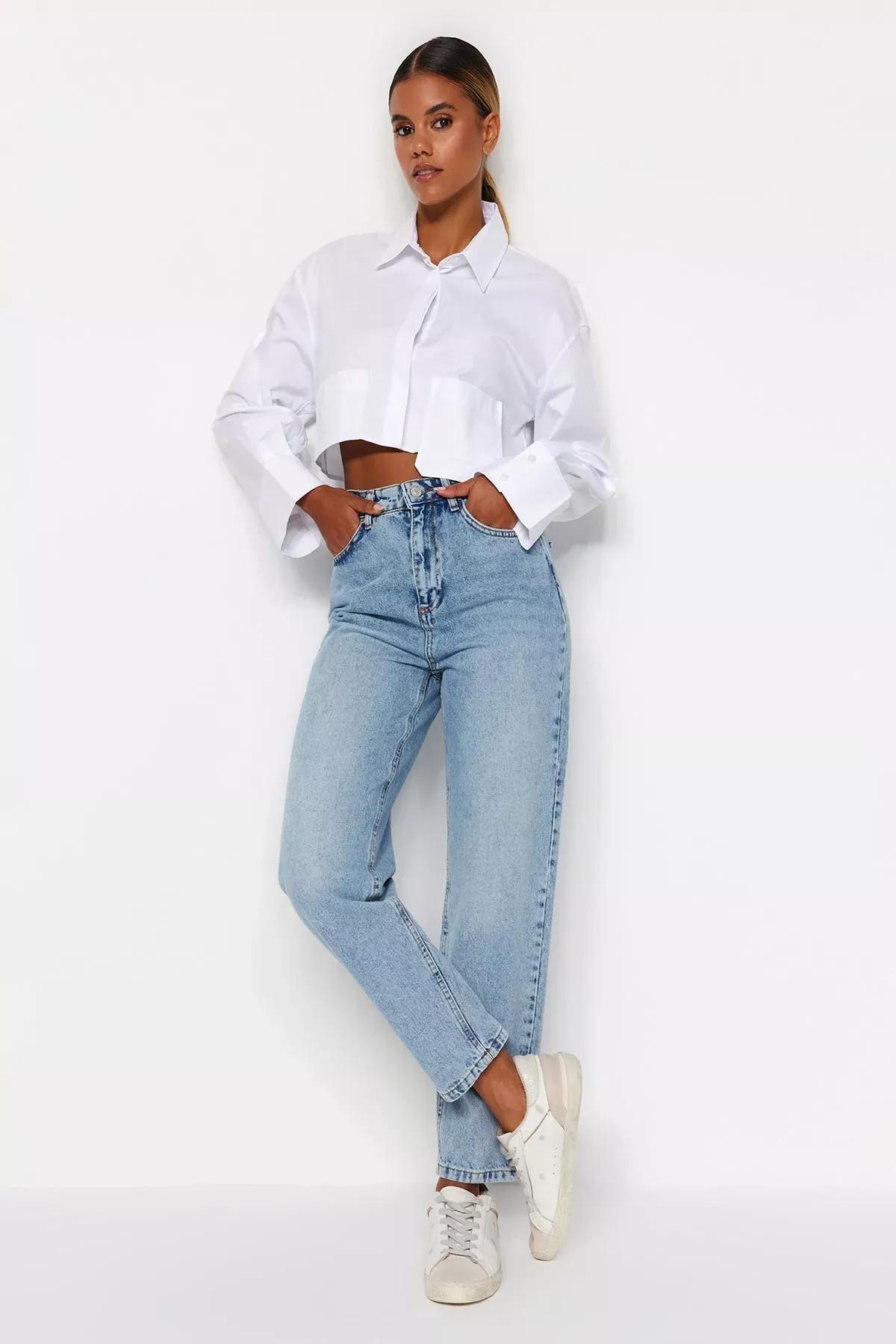 Blue Mom Jeans, LIGHT BLUE, large image number 2