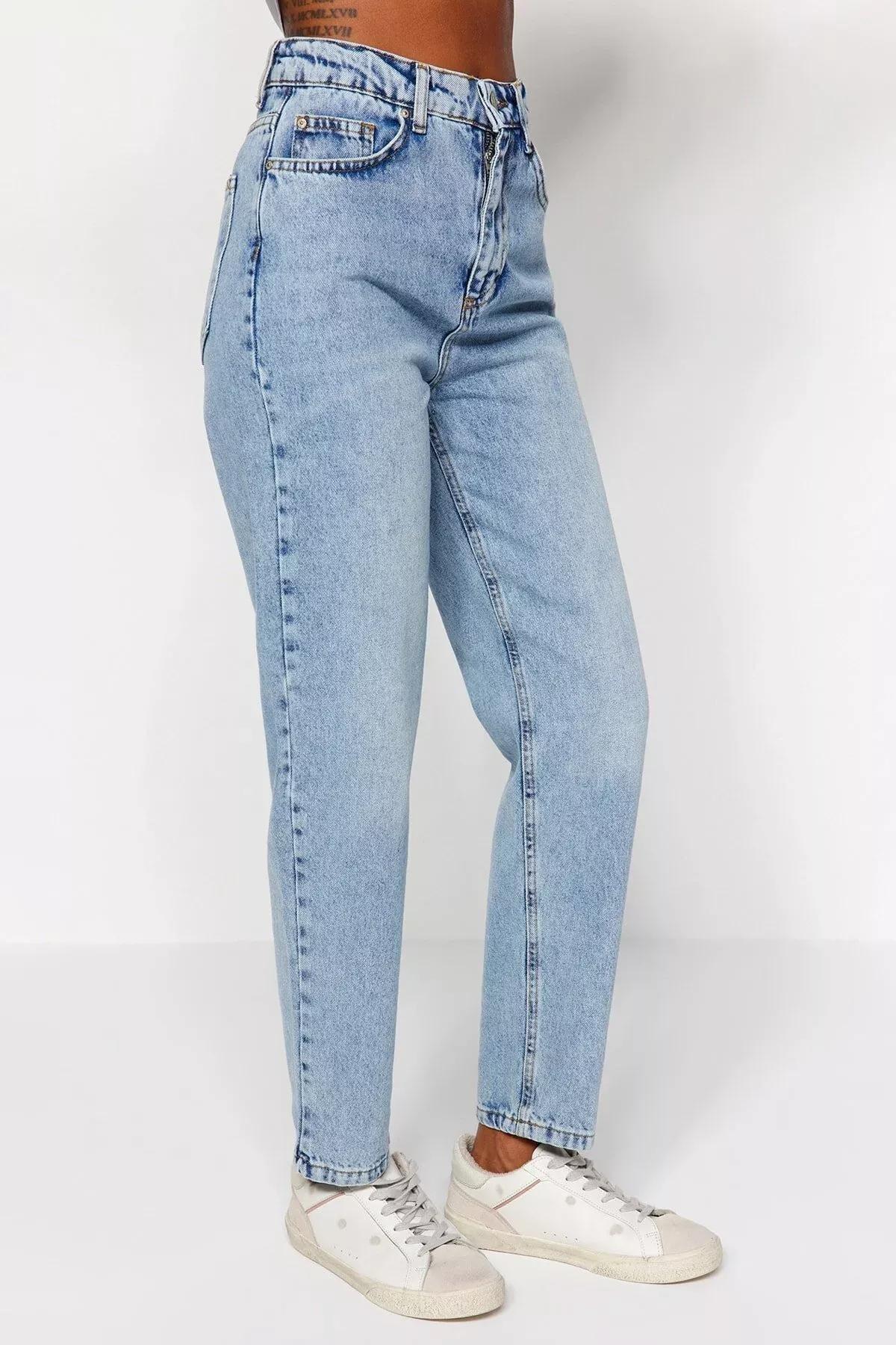 Blue Mom Jeans, LIGHT BLUE, large image number 4