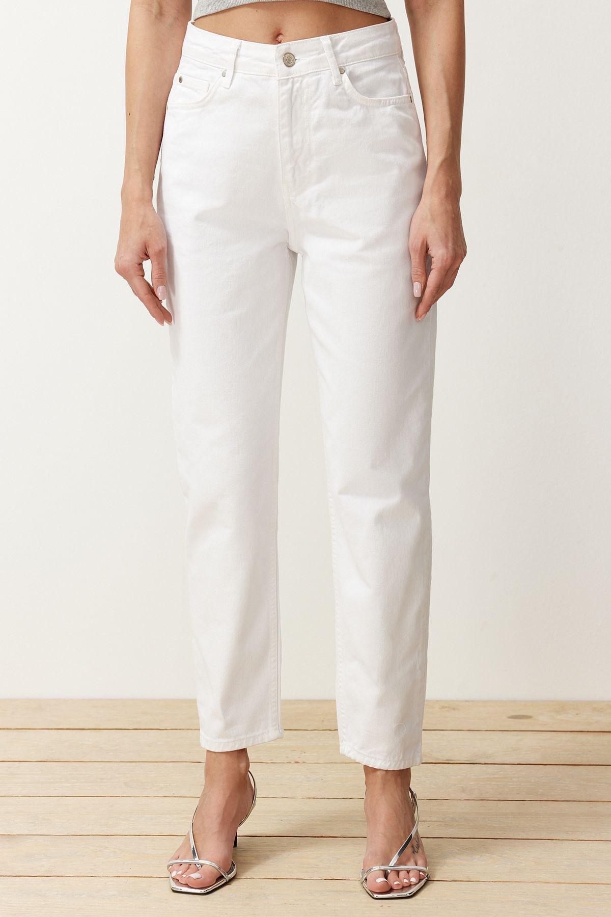 White High Waist Mom Jeans TWOAW24JE00076, single, , large image number 3
