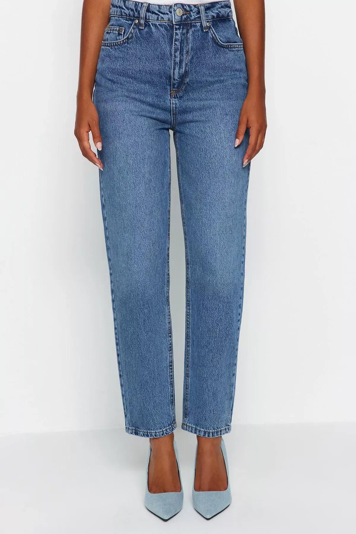 Blue Mom Jeans, Blue, large image number 3