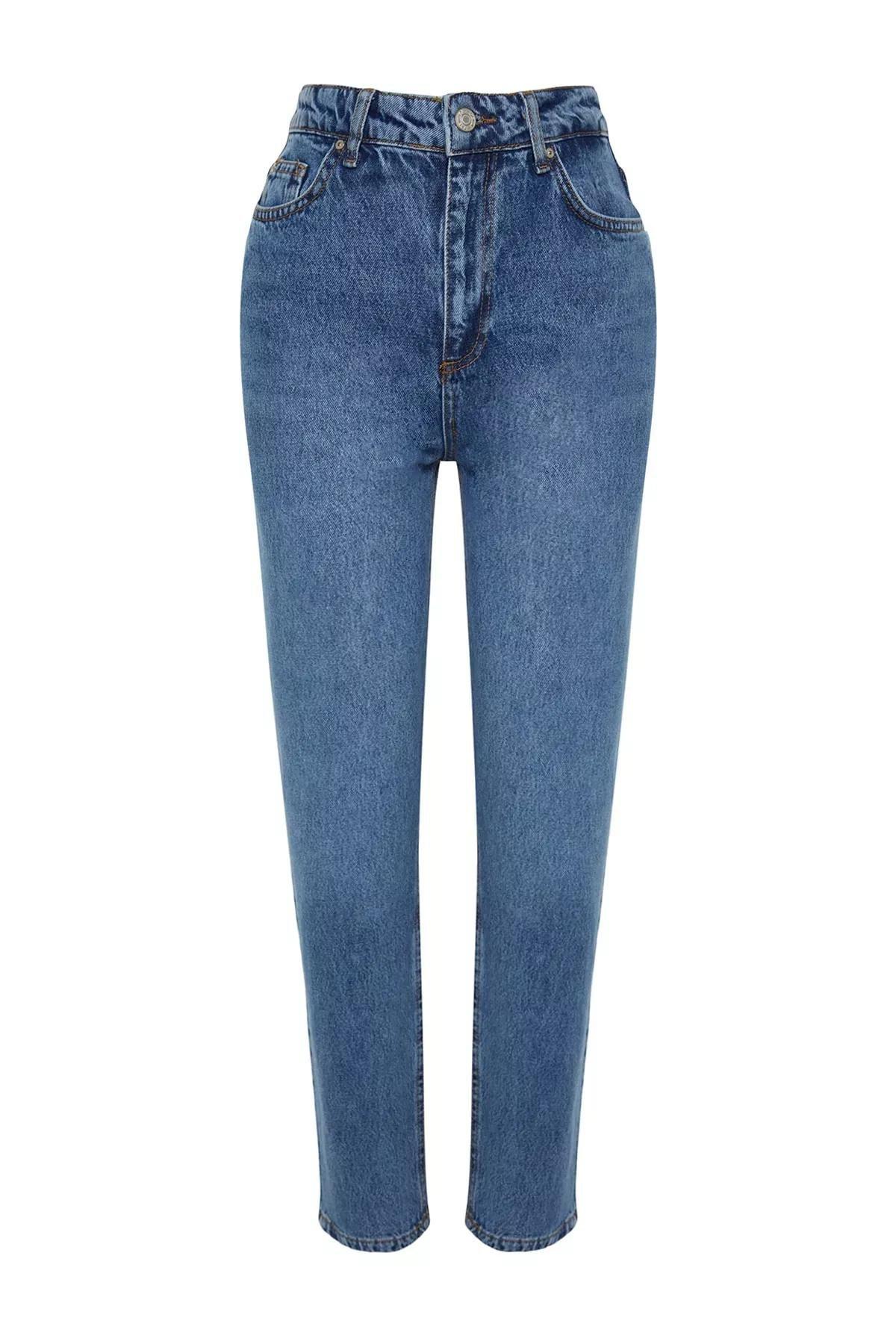 Blue Mom Jeans, Blue, large image number 6