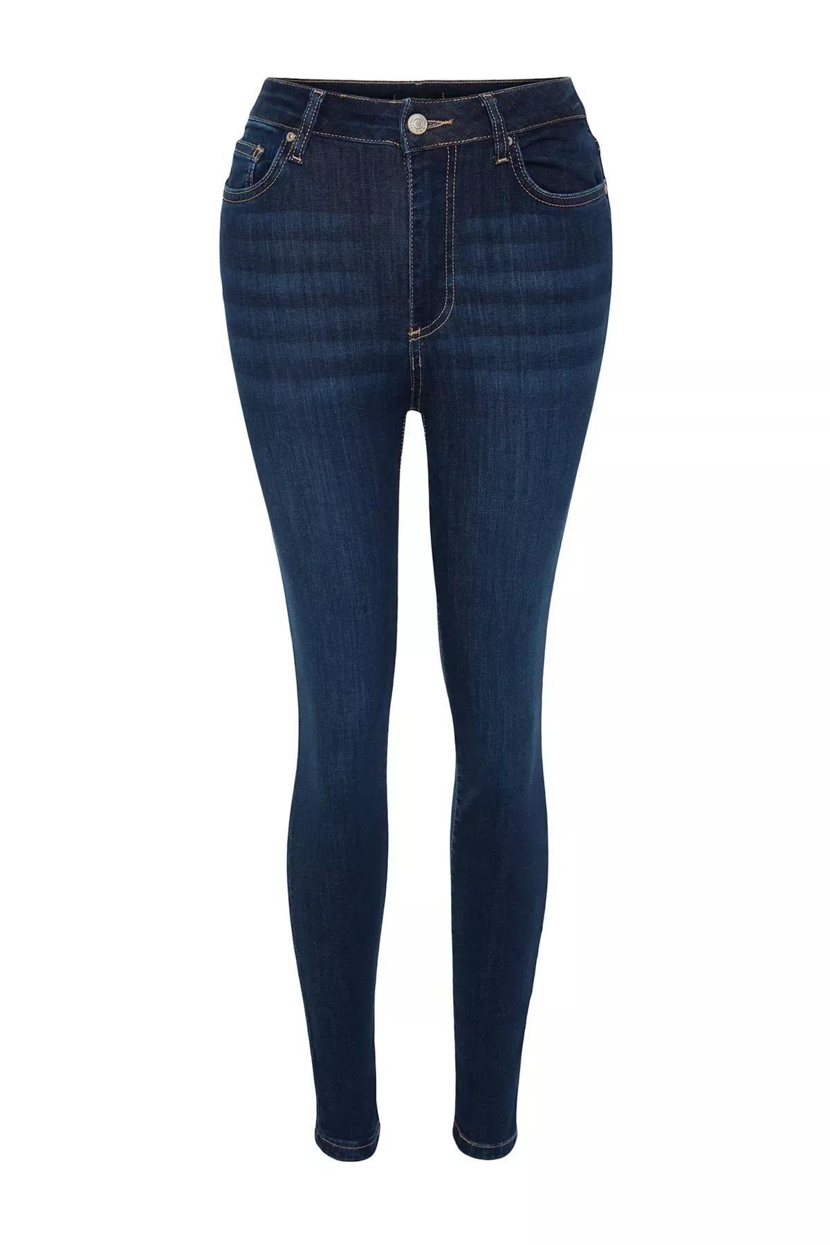 Blue Skinny Jeans, DARK BLUE, large image number 6