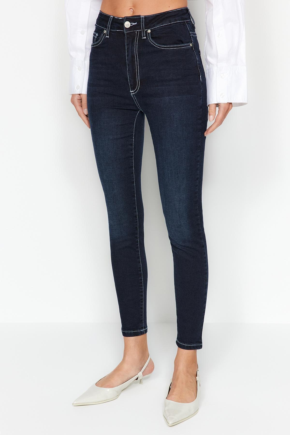 Trendyol - Blue High Waist Skinny Jeans