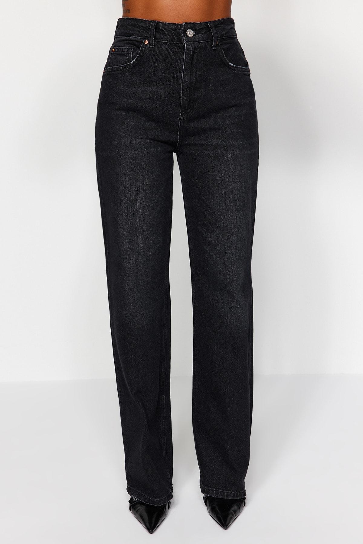 Black Wide Leg Jeans, , large image number 3