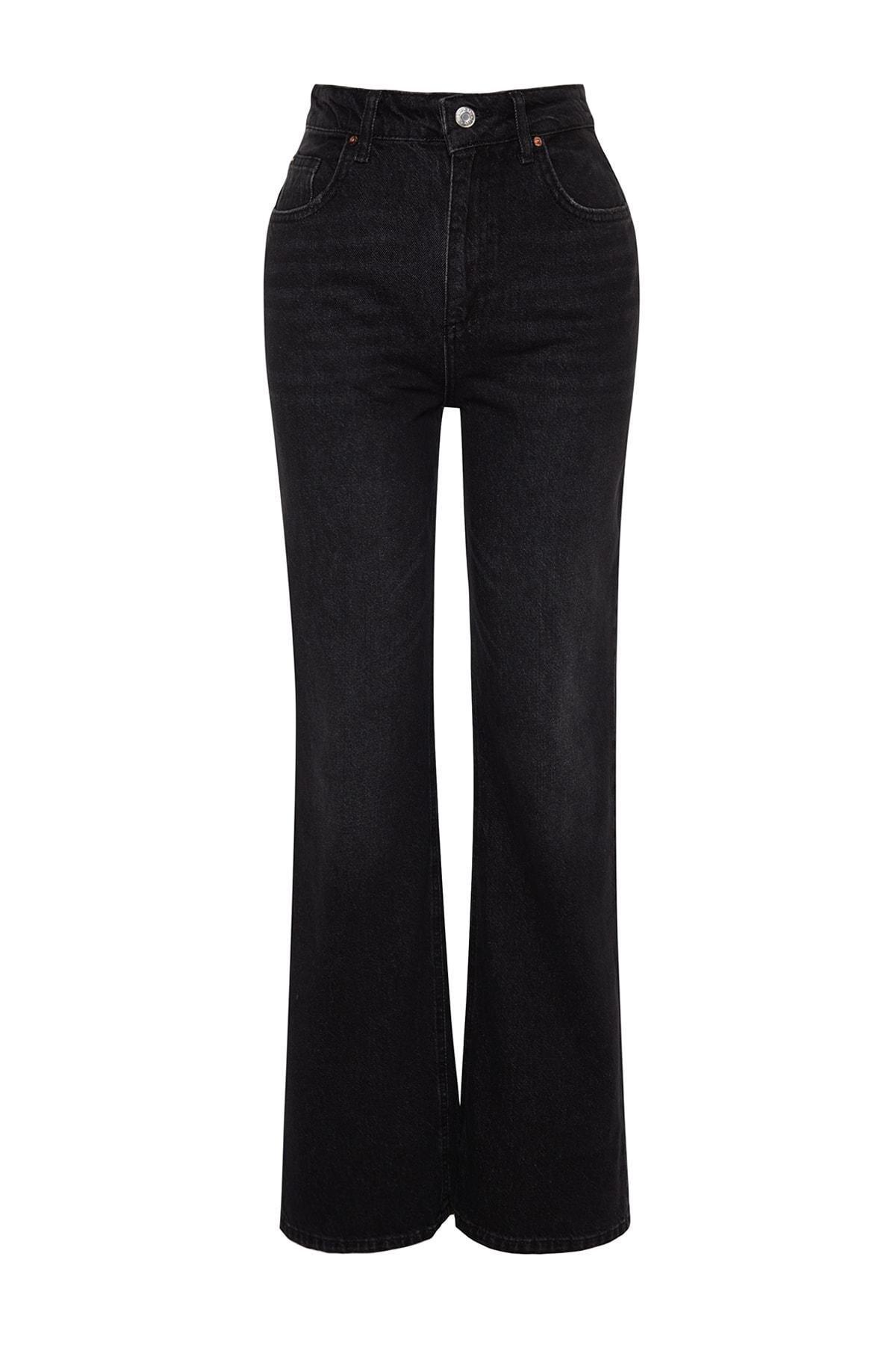 Black Wide Leg Jeans, , large image number 6