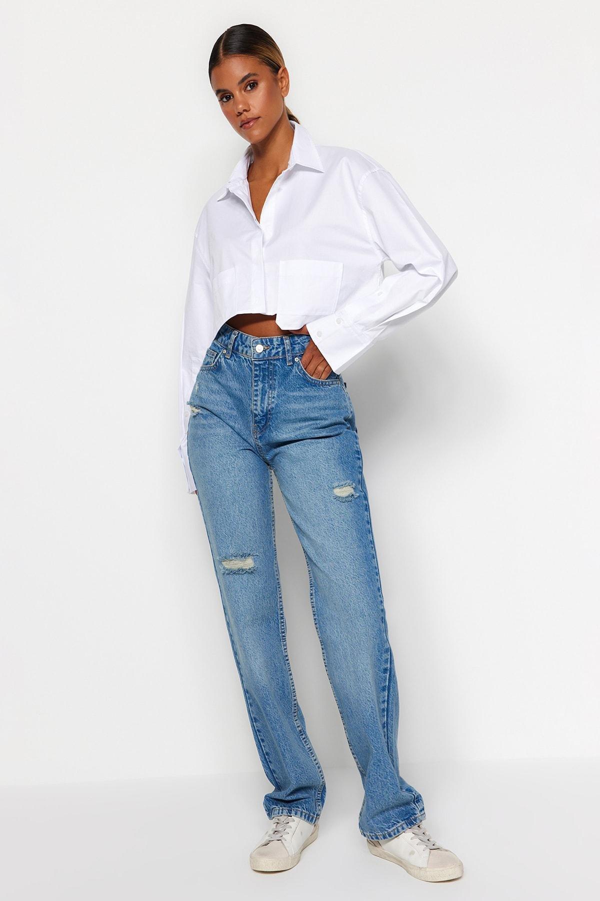 Blue Straight Jeans, , large image number 0
