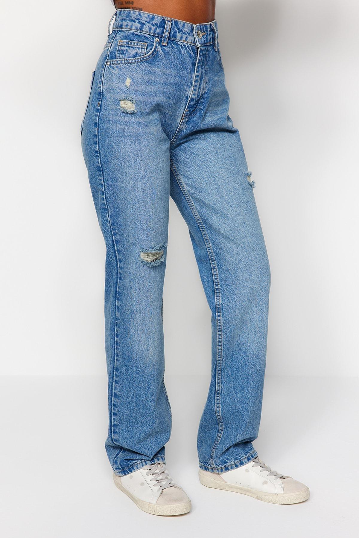 Blue Straight Jeans, , large image number 3