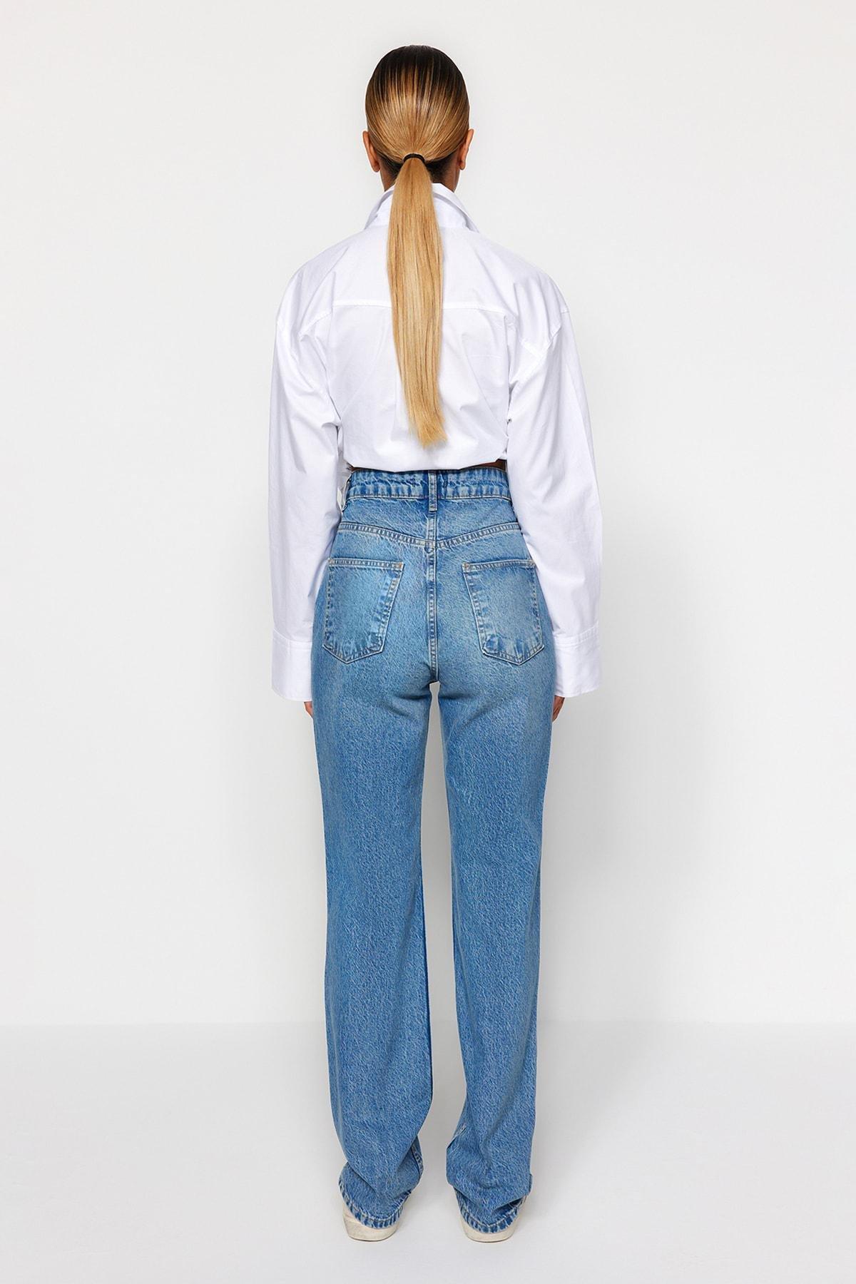 Blue Straight Jeans, , large image number 5