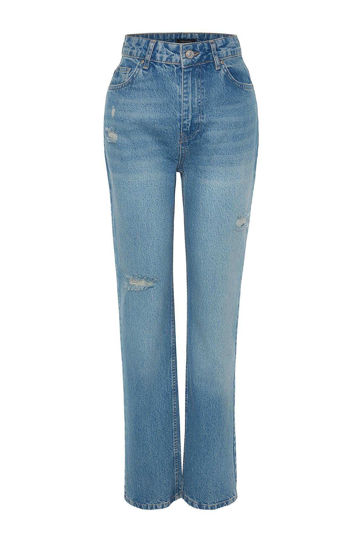 Blue Straight Jeans, , large image number 6