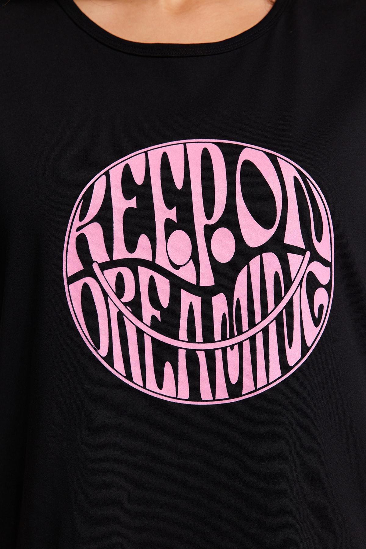 Black Regular Plus Size T-Shirt, , large image number 4