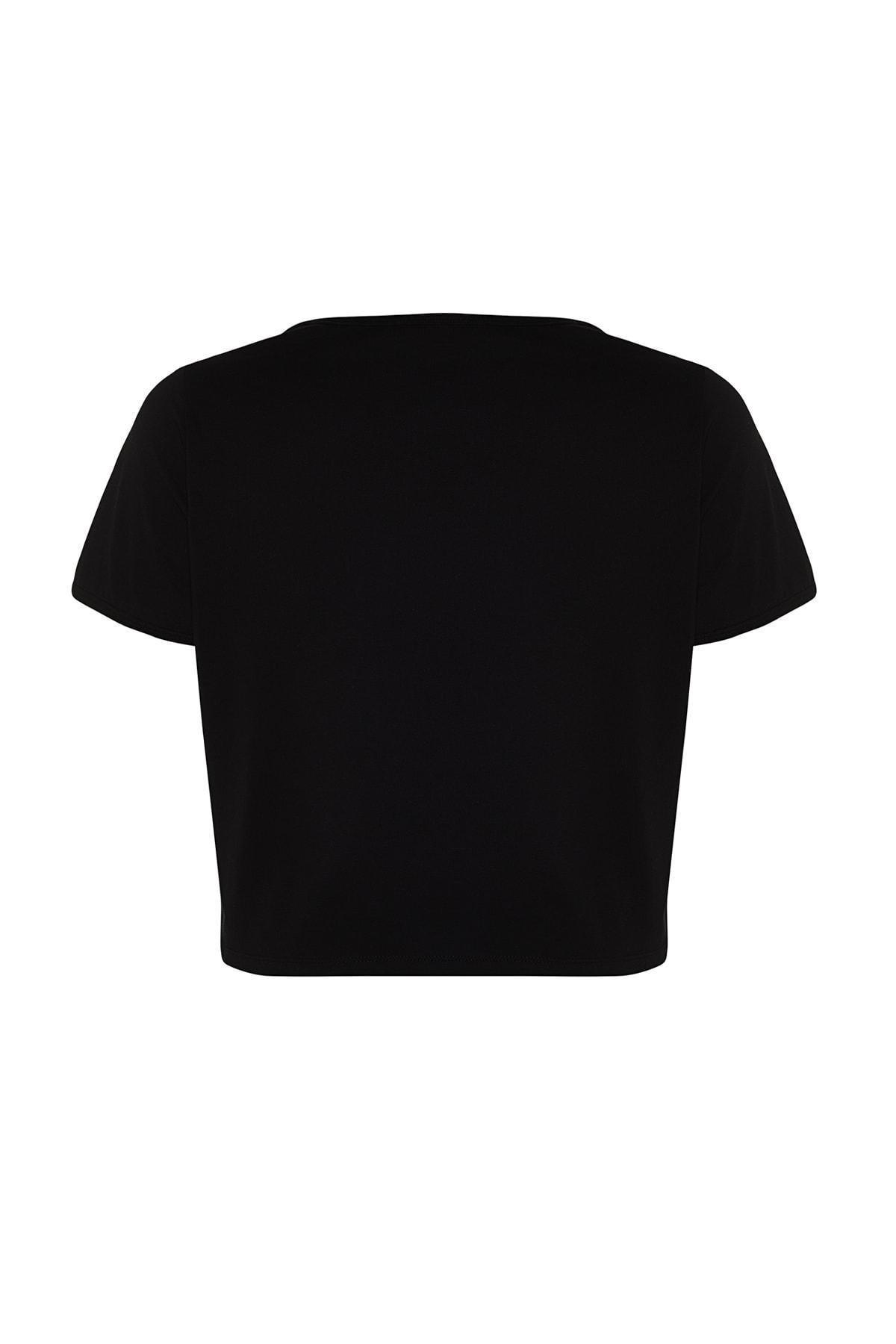 Black Regular Plus Size T-Shirt, , large image number 7