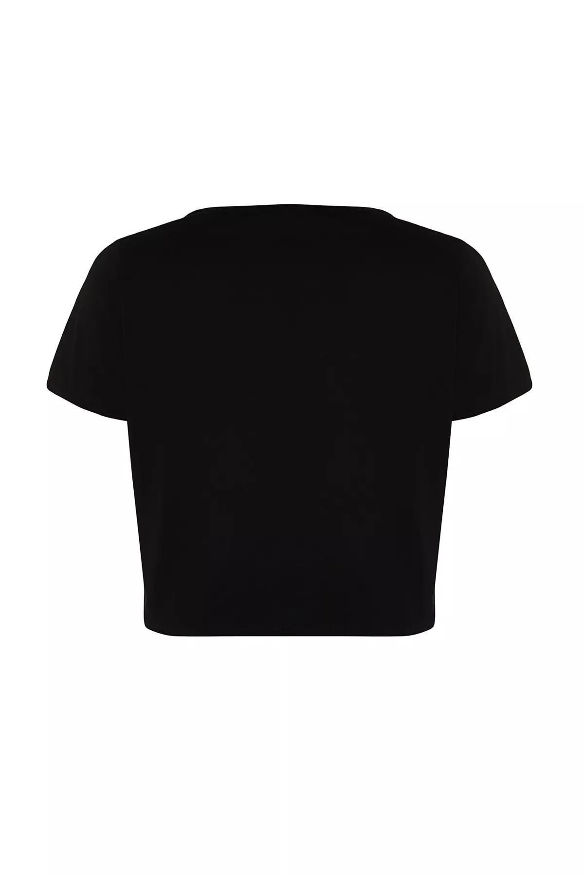 تيشيرت بقصة عادية للمقاسات الكبيرة، أسود, BLACK, large image number 7