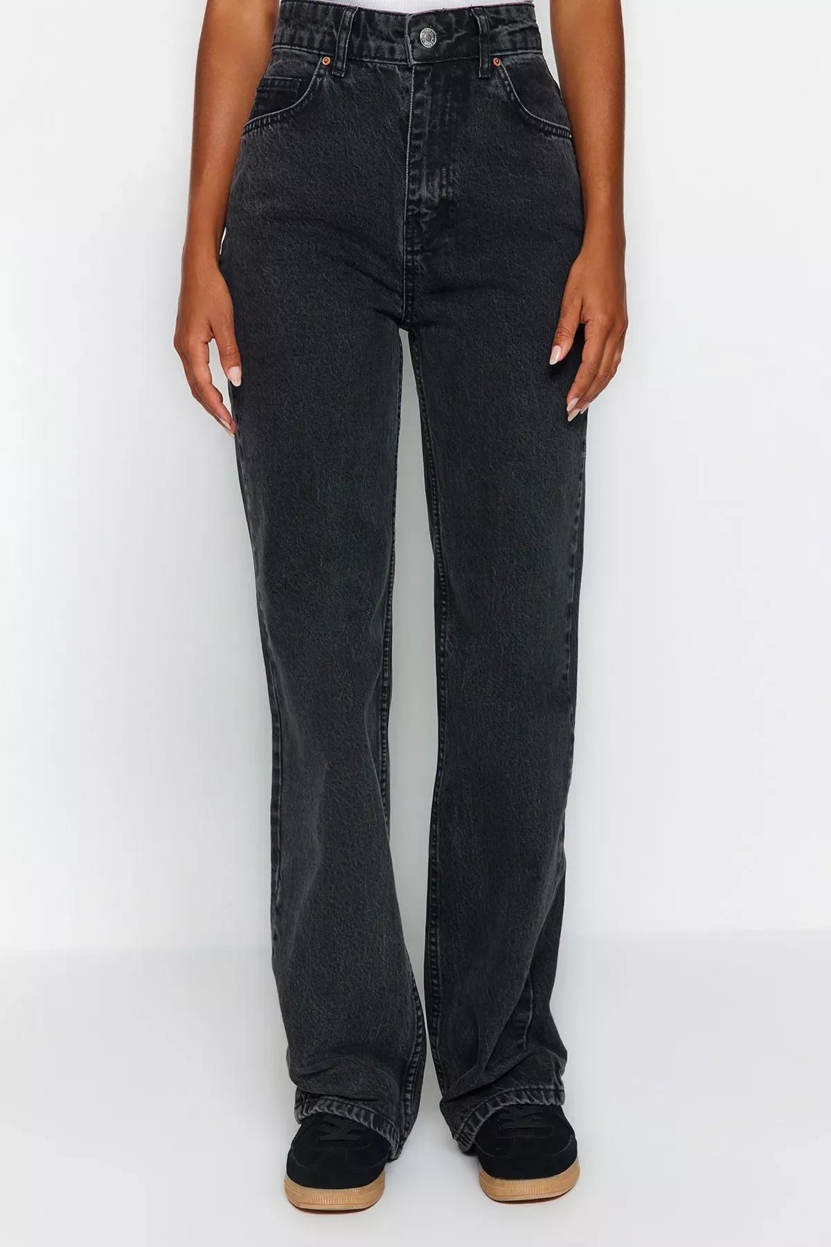 Black Wide Leg Jeans, , large image number 3