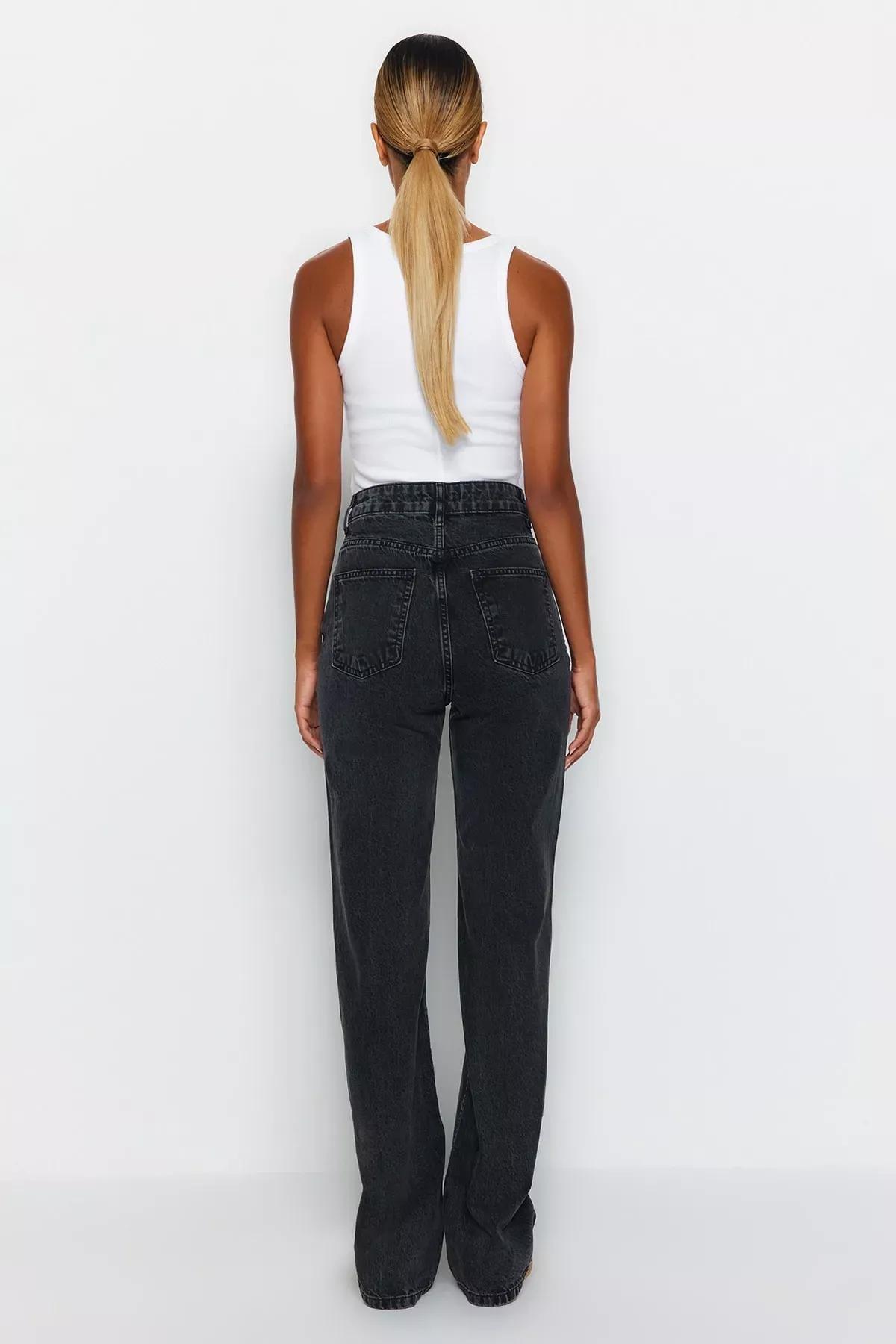 Black Wide Leg Jeans, , large image number 5