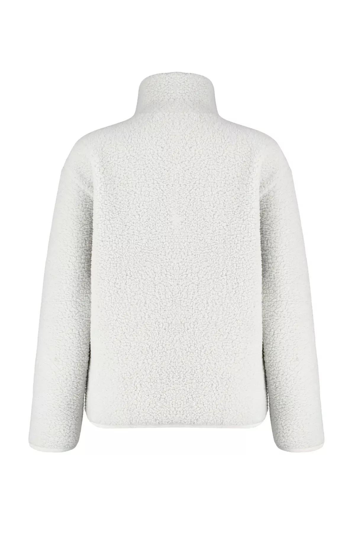 Gray Textured Fleece Sweatshirt, C101_1653, large image number 5