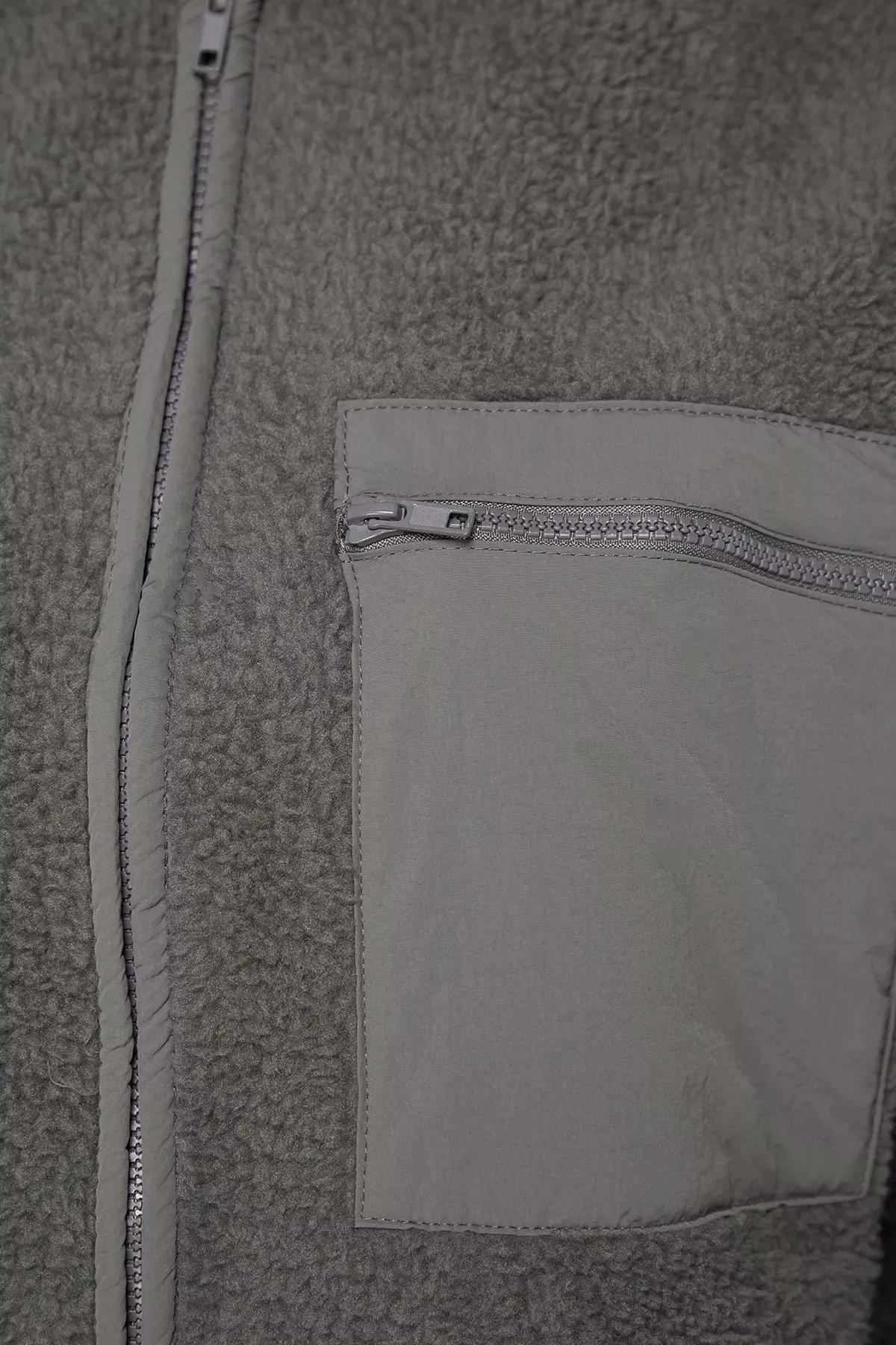 Grey Fleece Zipper Sweatshirt, , large image number 6
