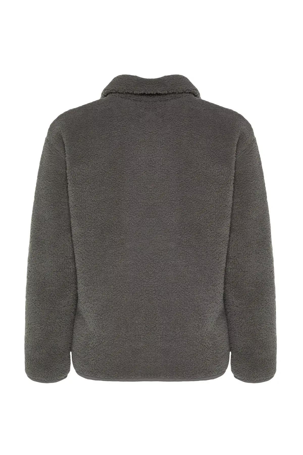 Grey Fleece Zipper Sweatshirt, , large image number 7
