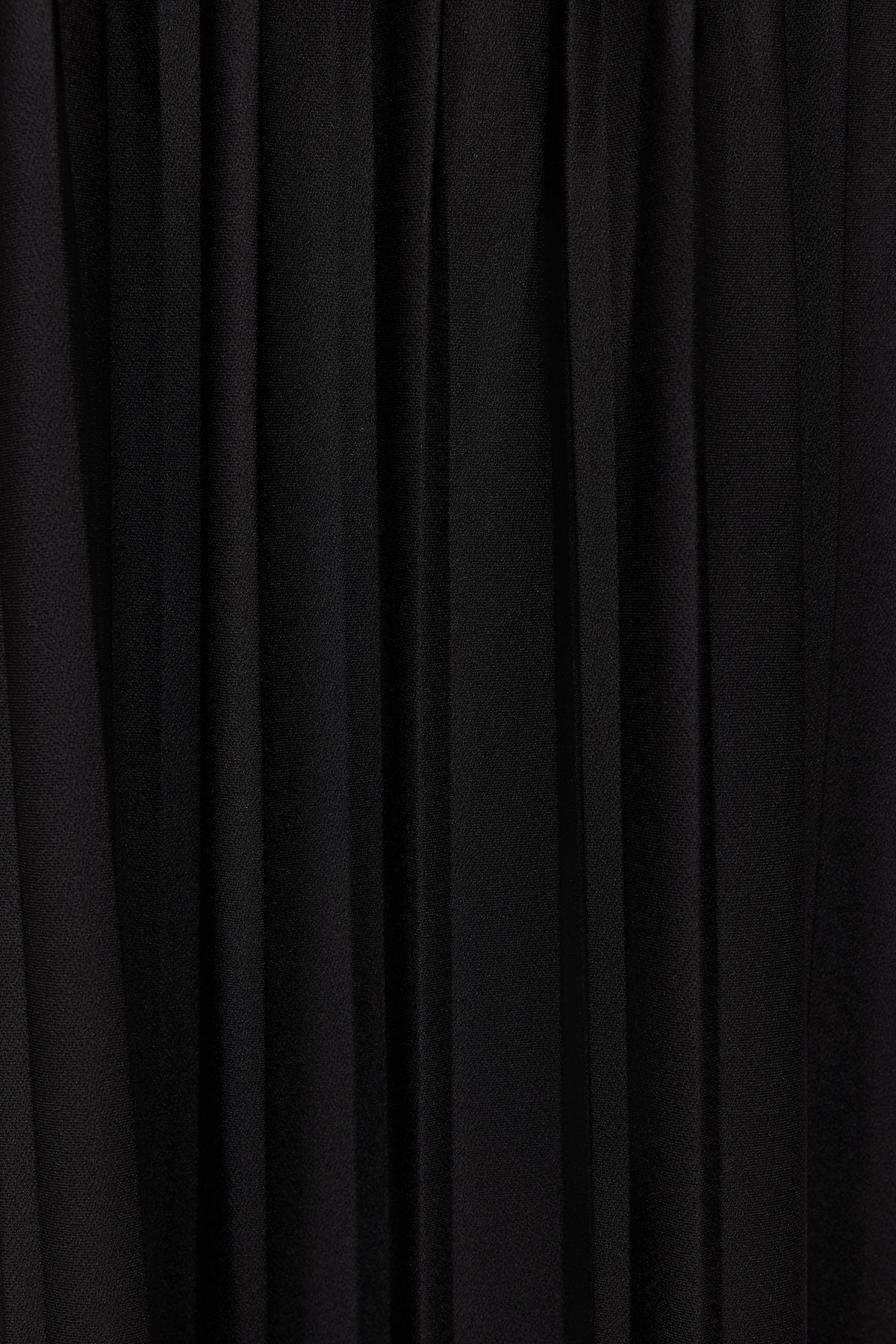 Black Pleated Scuba Knit Dress, , large image number 5