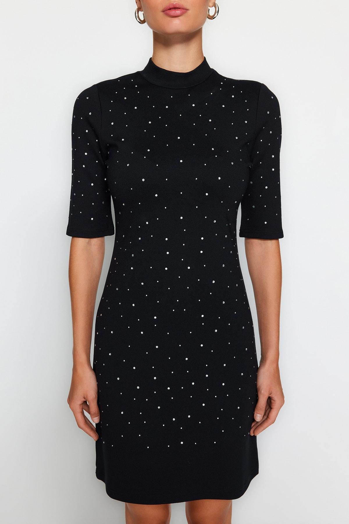 Black Knitted Mini Dress, , large image number 2