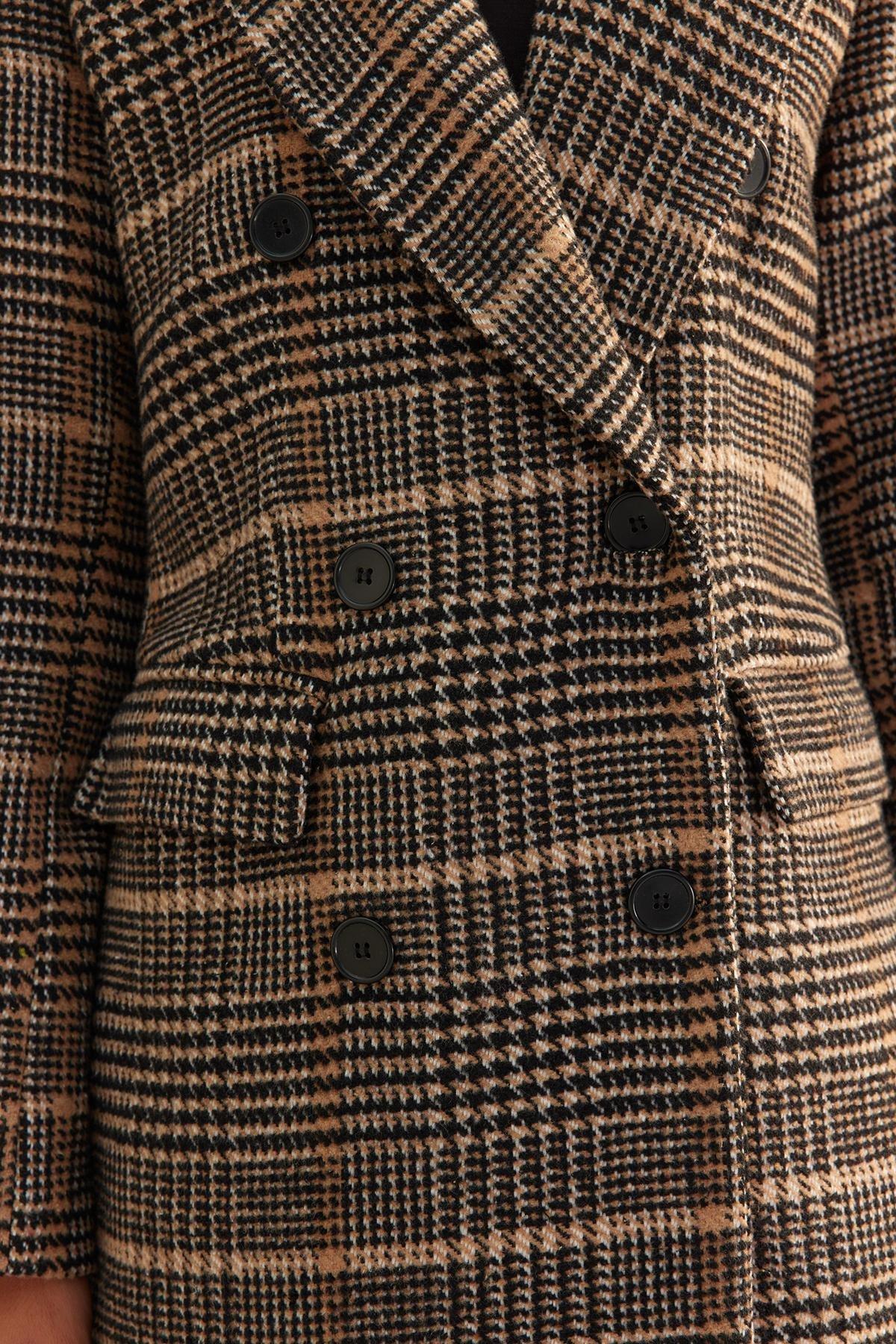 Trendyol - Brown Long Stamped Coat