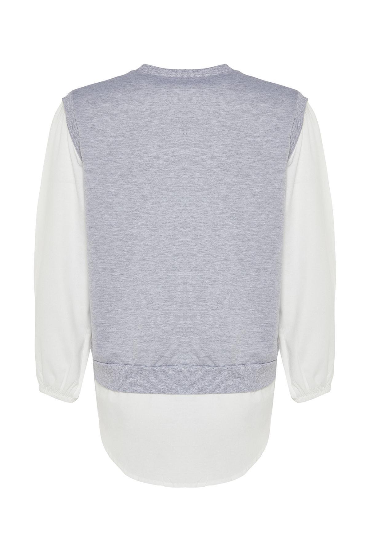 Trendyol - Grey Knitted Tunic Sweater