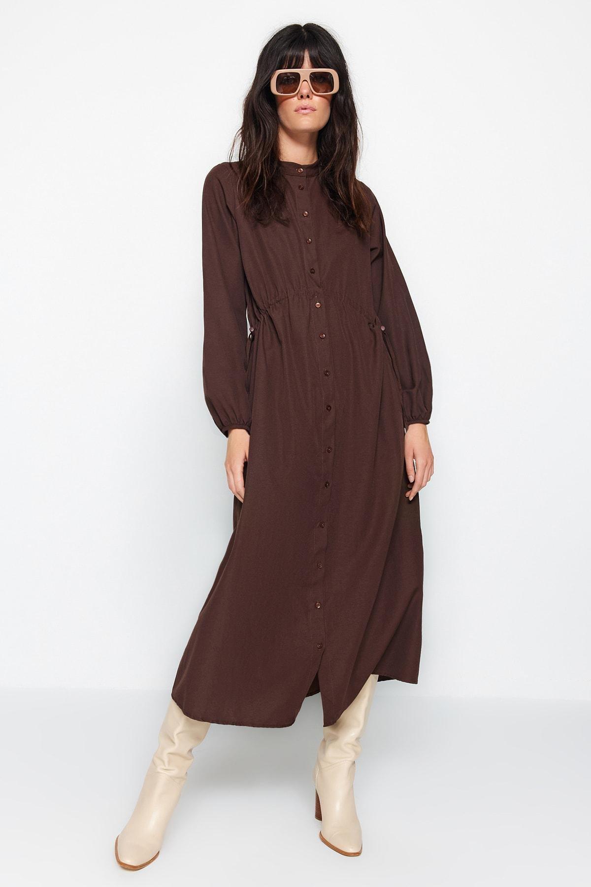 Trendyol - Brown Shirt Dress
