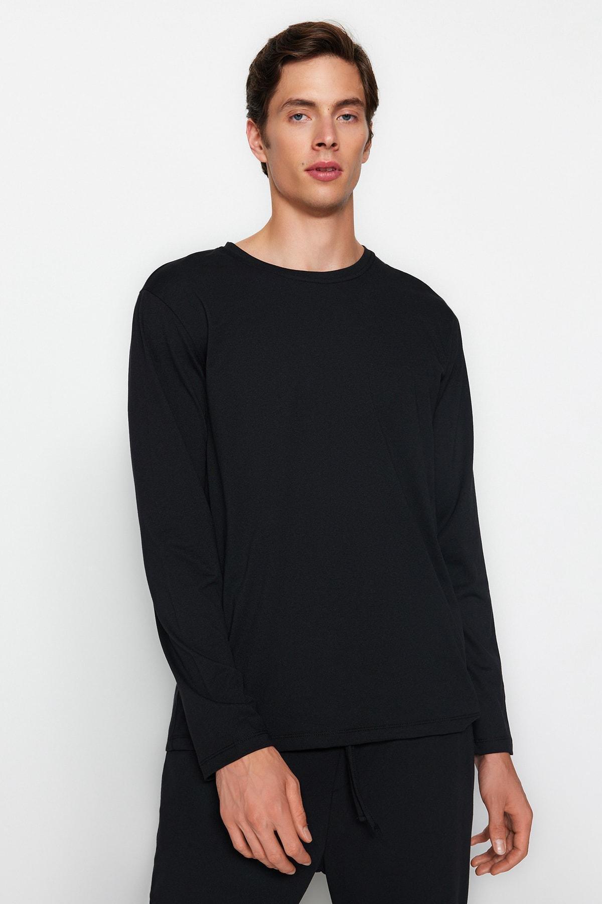 Black Knitted Pyjamas Set, , large image number 1
