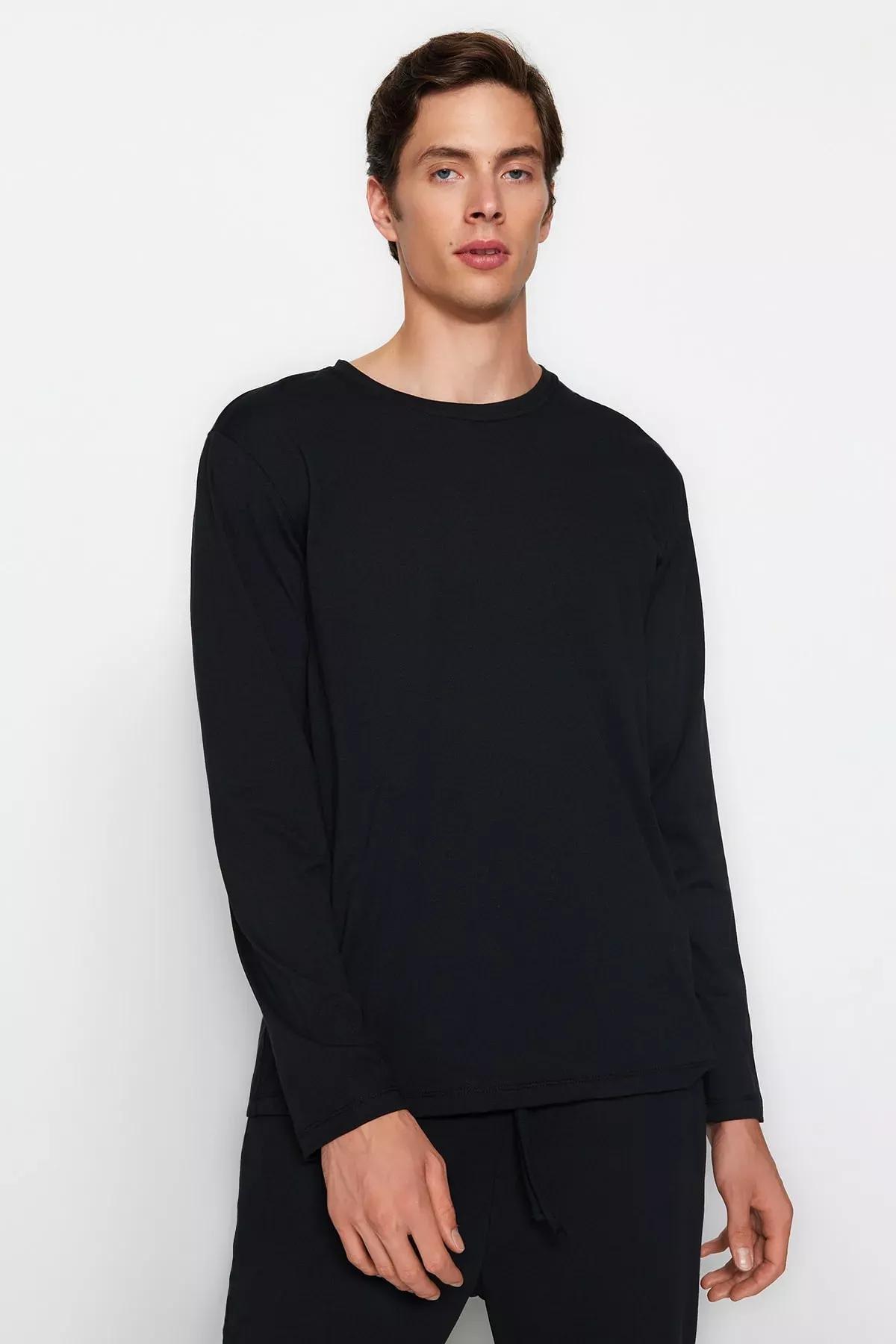 Black Knitted Pyjamas Set, , large image number 1