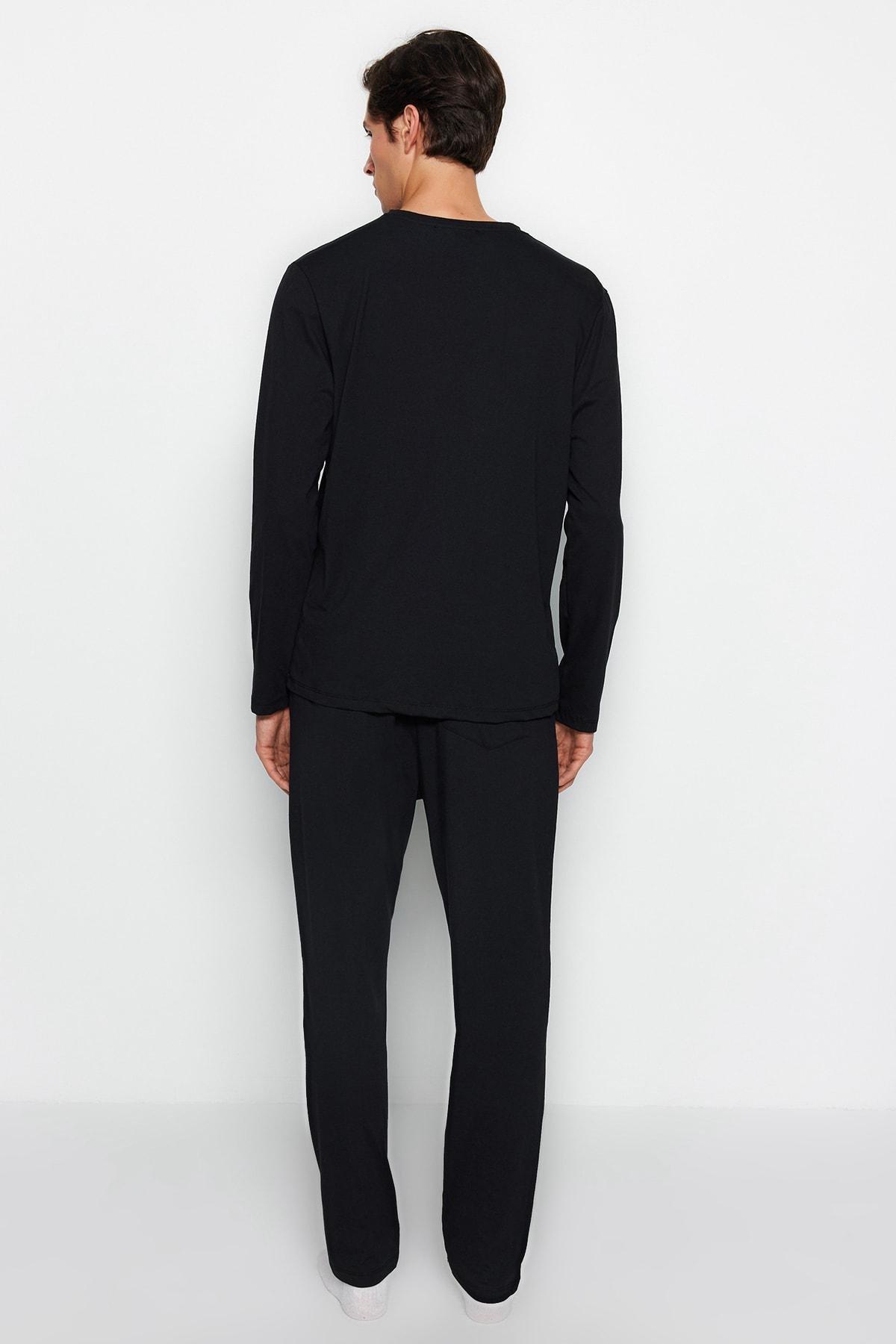 Black Knitted Pyjamas Set, , large image number 3