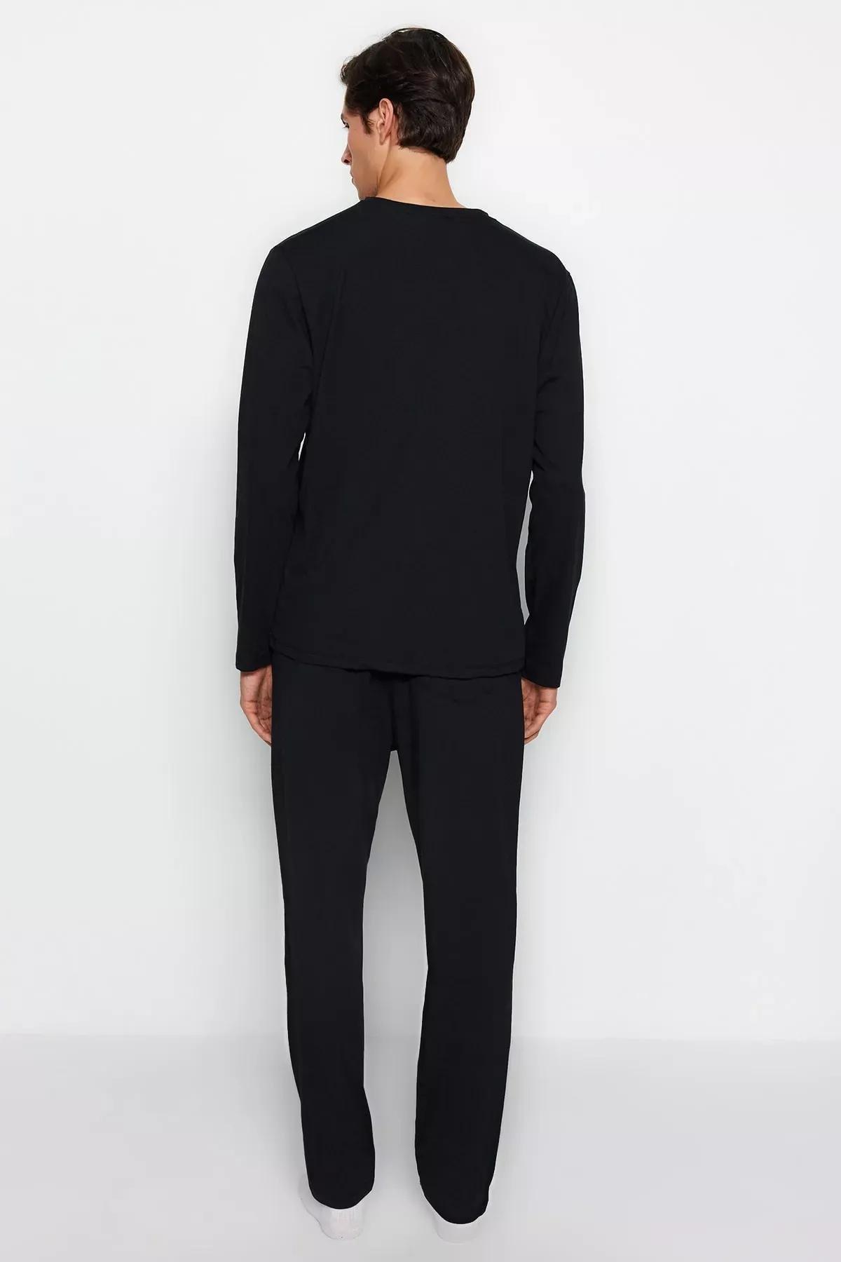 Black Knitted Pyjamas Set, , large image number 3
