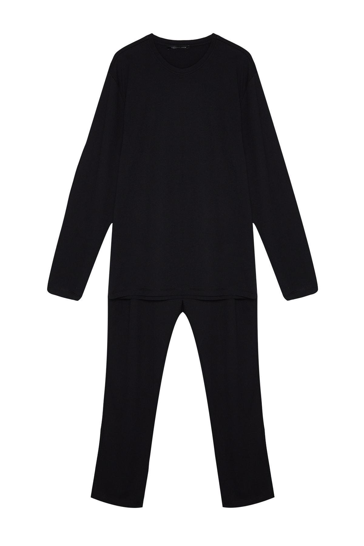 Black Knitted Pyjamas Set, , large image number 5