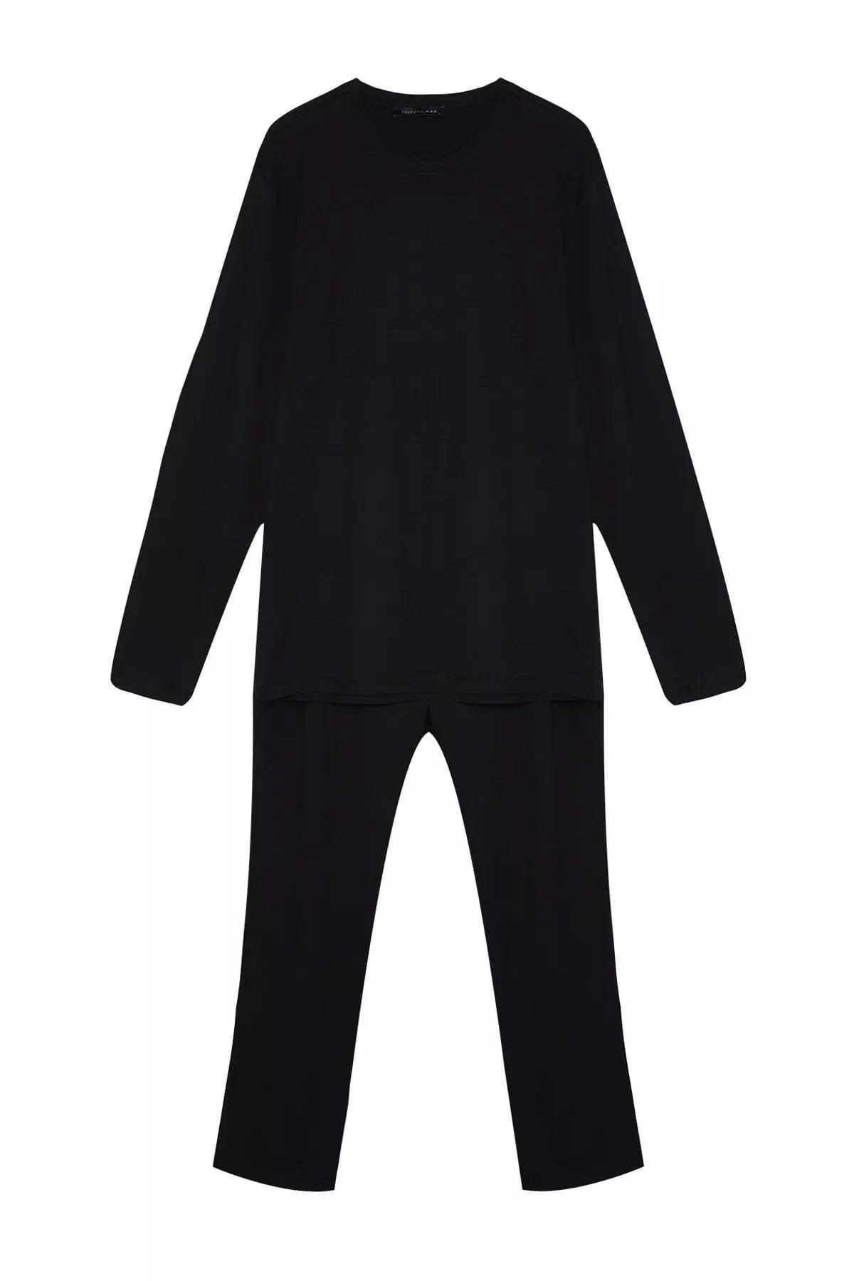 Black Knitted Pyjamas Set, , large image number 5