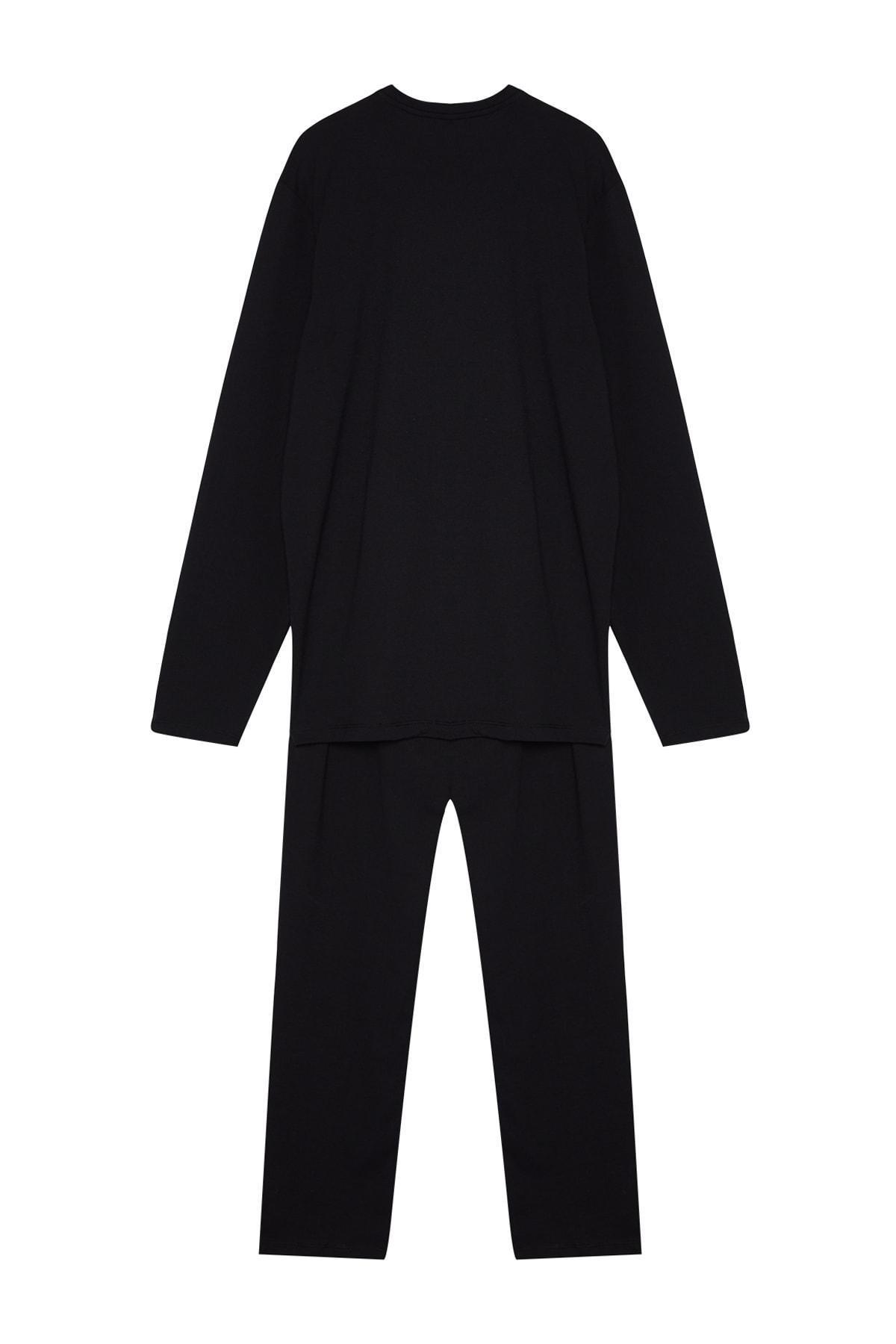 Black Knitted Pyjamas Set, , large image number 6