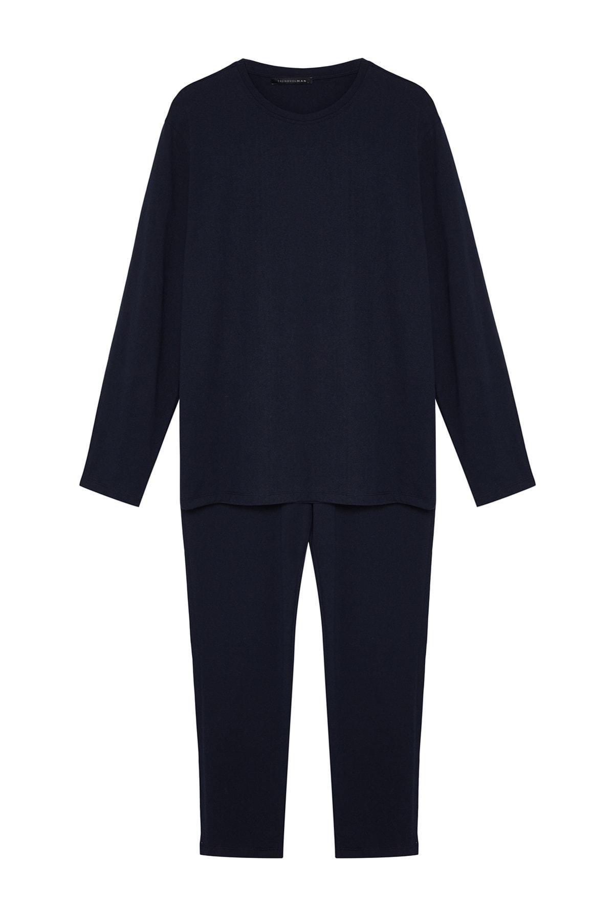 Trendyol - Navy Knitted Pyjamas Set