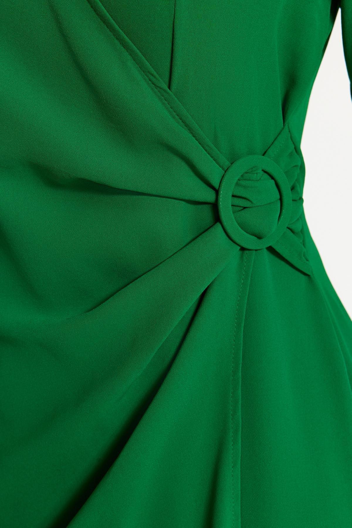 Green Detailed Woven Dress, , large image number 4